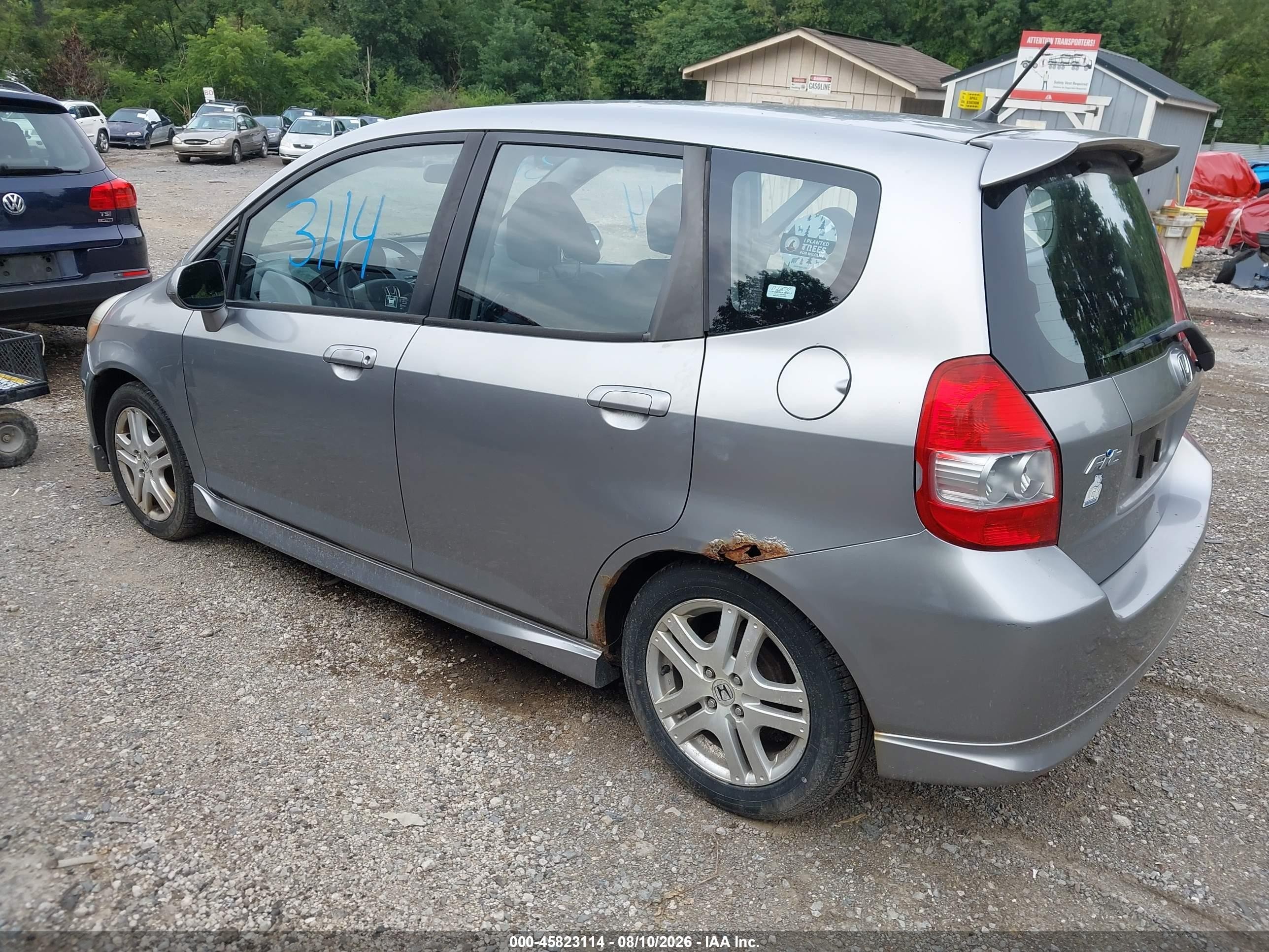 2007 Honda Fit Sport Silver vin: JHMGD37657S056673