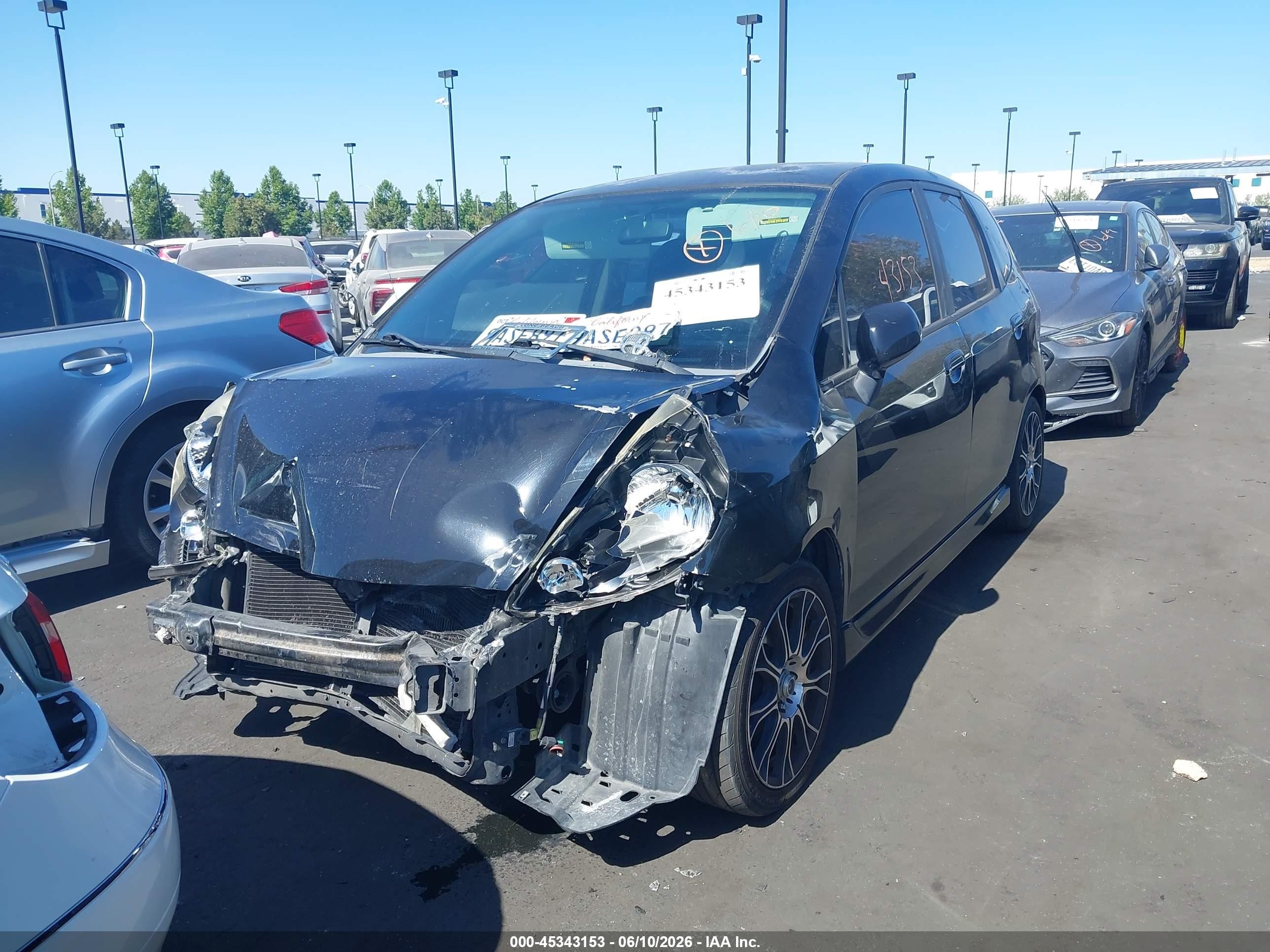 2007 Honda Fit Sport Black vin: JHMGD37657S061677