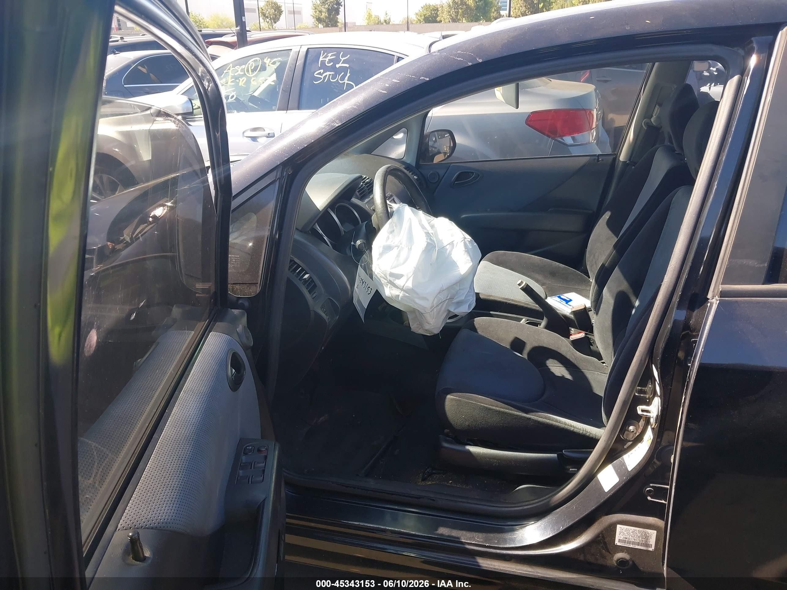 2007 Honda Fit Sport Black vin: JHMGD37657S061677