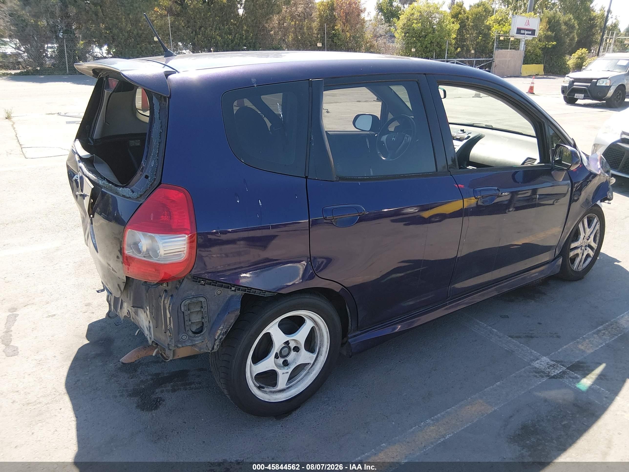 2008 Honda Fit Sport Фиолетовый vin: JHMGD37668S013123