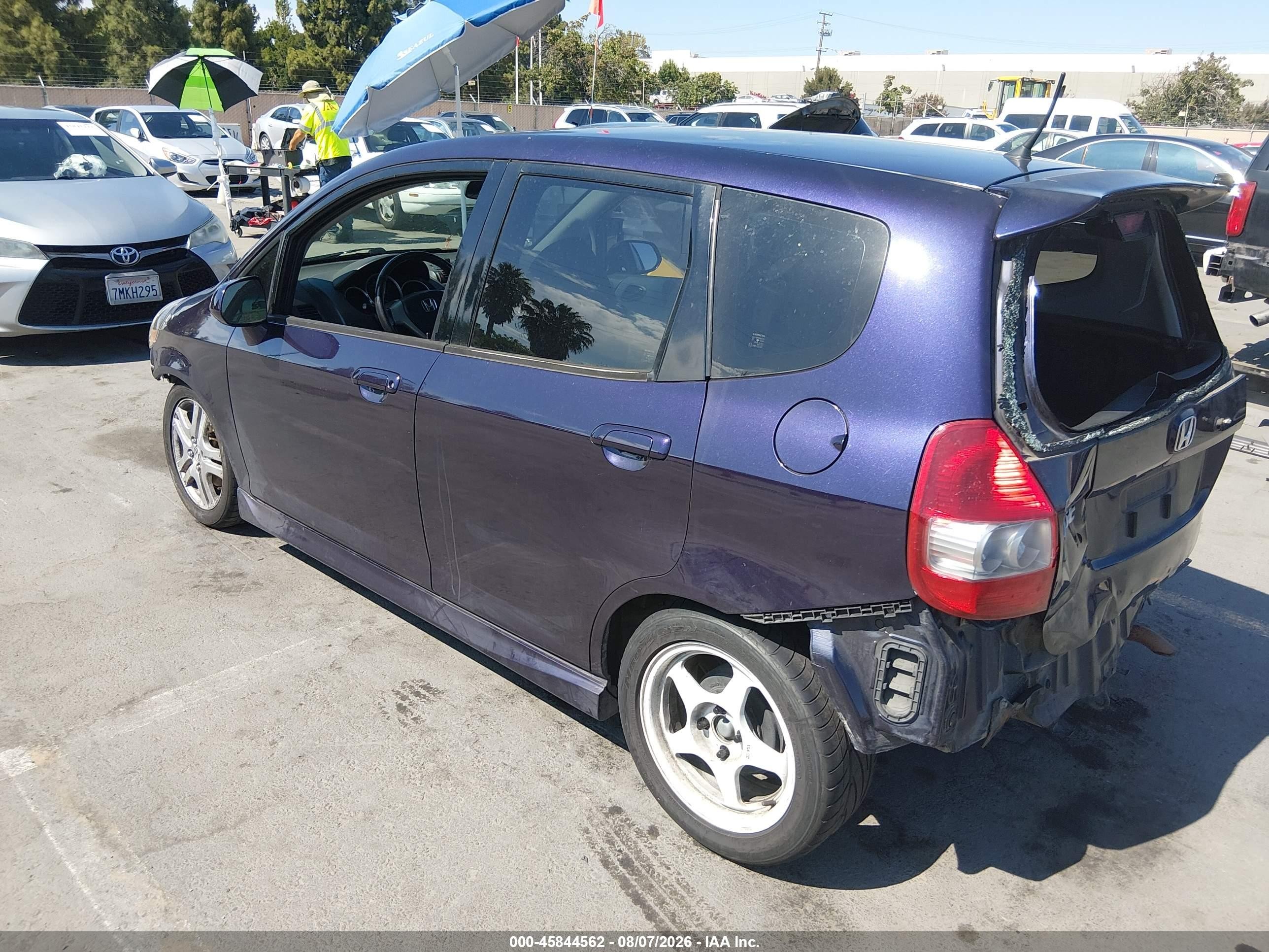 2008 Honda Fit Sport Фиолетовый vin: JHMGD37668S013123