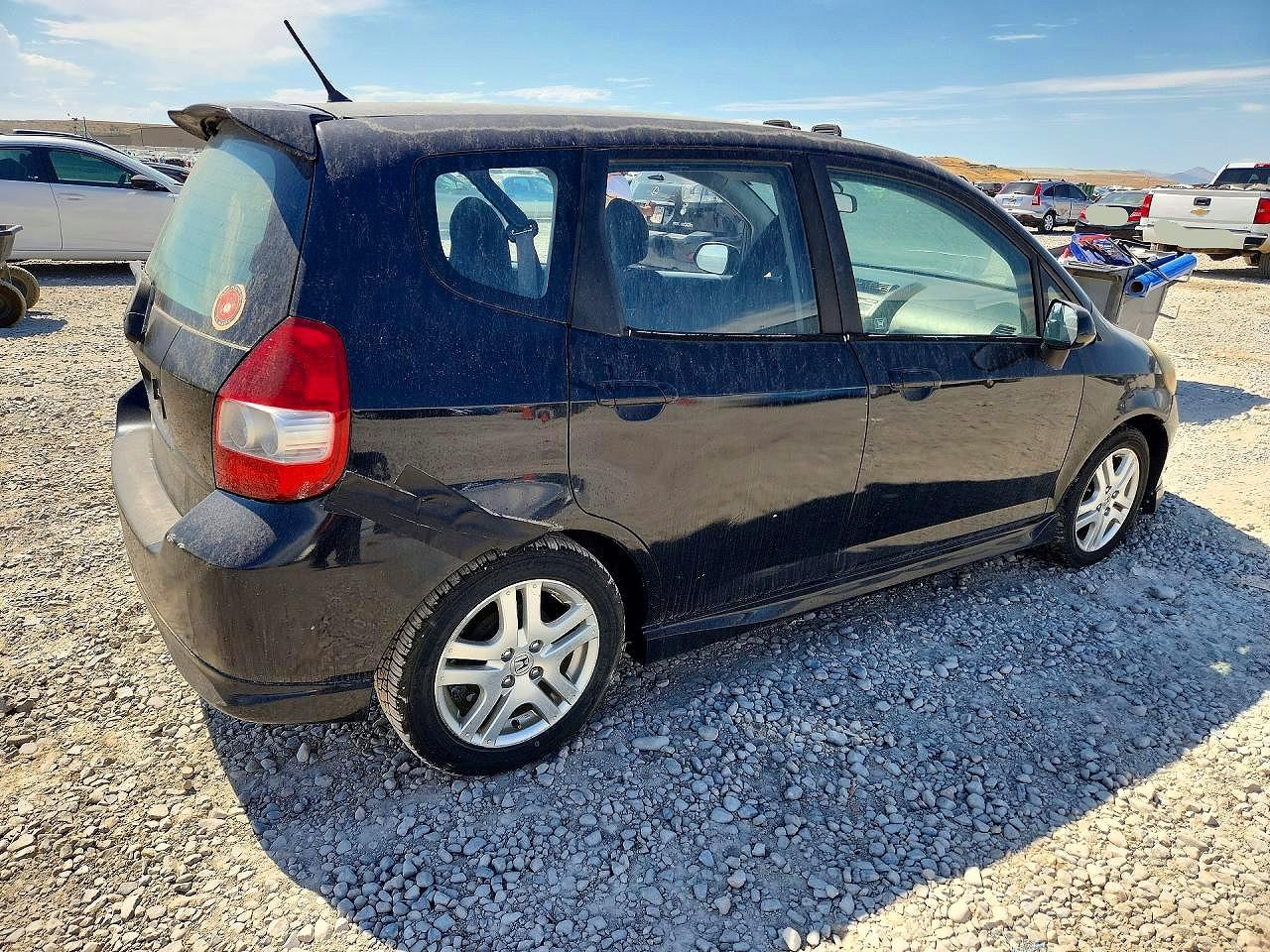 2007 Honda Fit S Black vin: JHMGD37687S002977