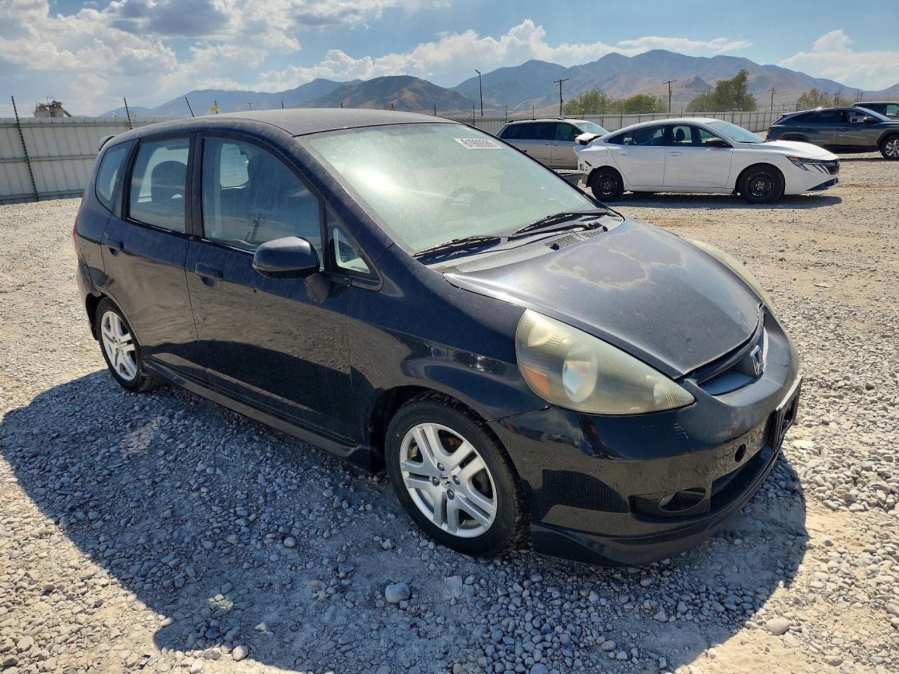 2007 Honda Fit S Black vin: JHMGD37687S002977