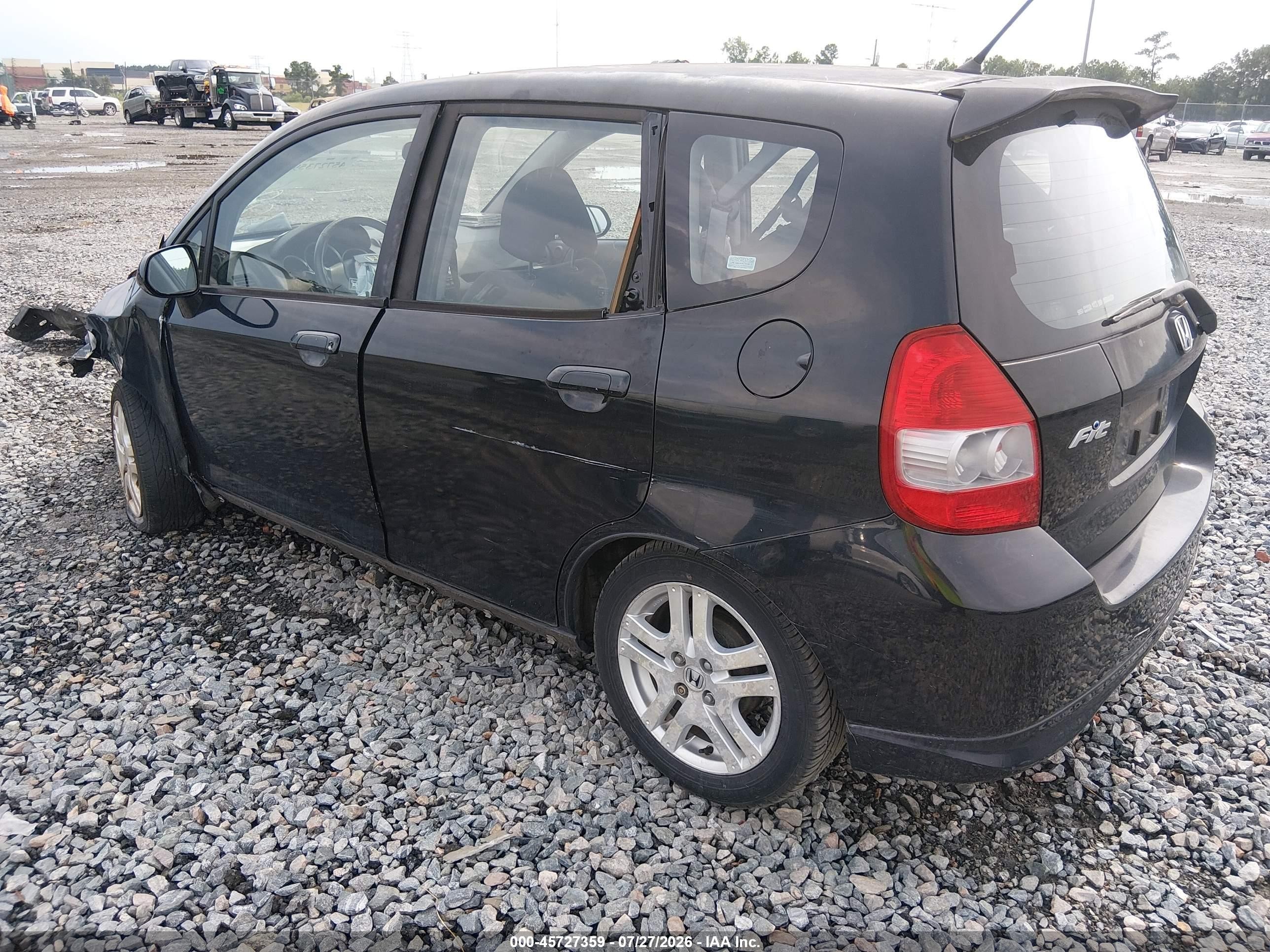 2008 Honda Fit Sport Black vin: JHMGD37688S005105