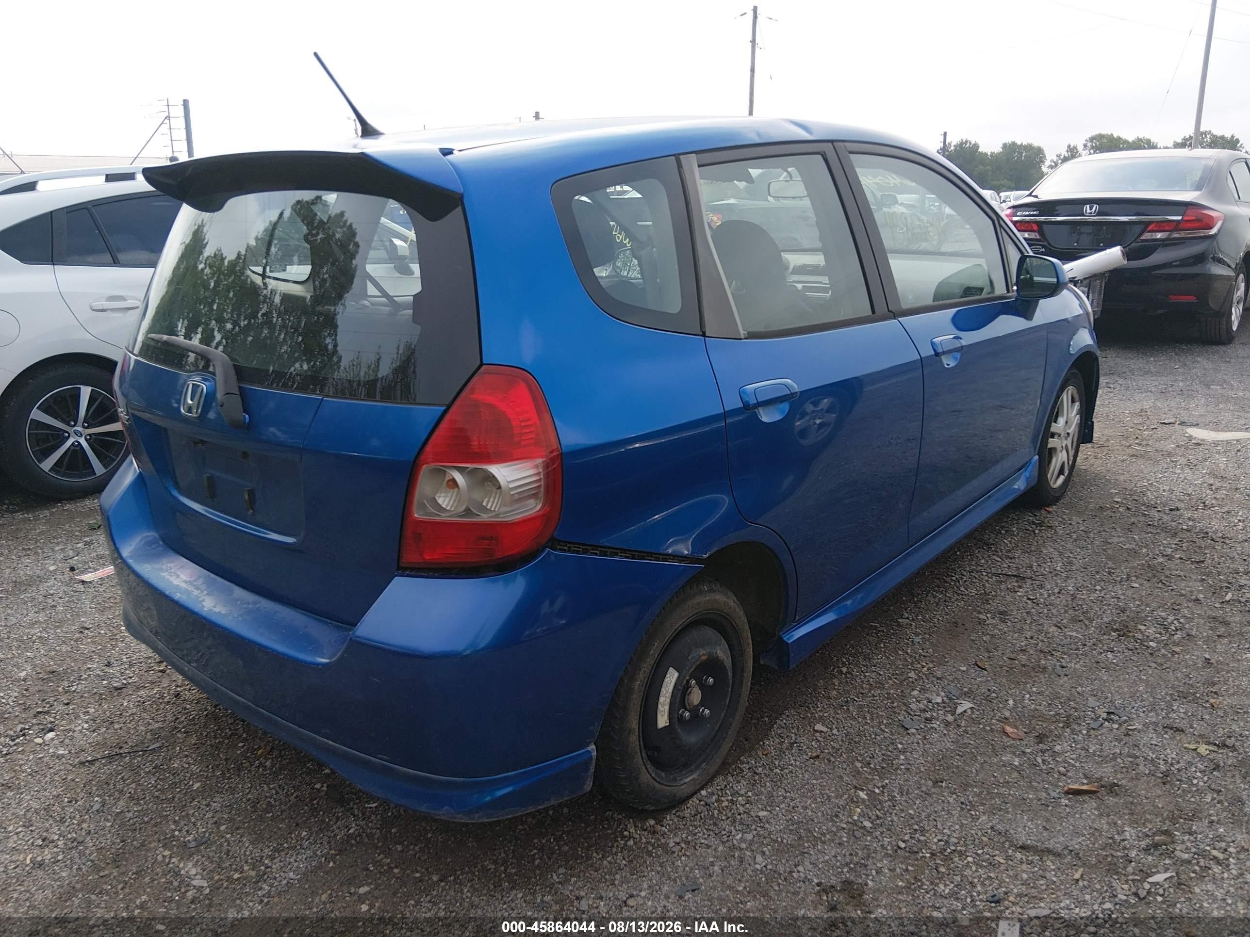 2007 Honda Fit Sport Blue vin: JHMGD37697S050620