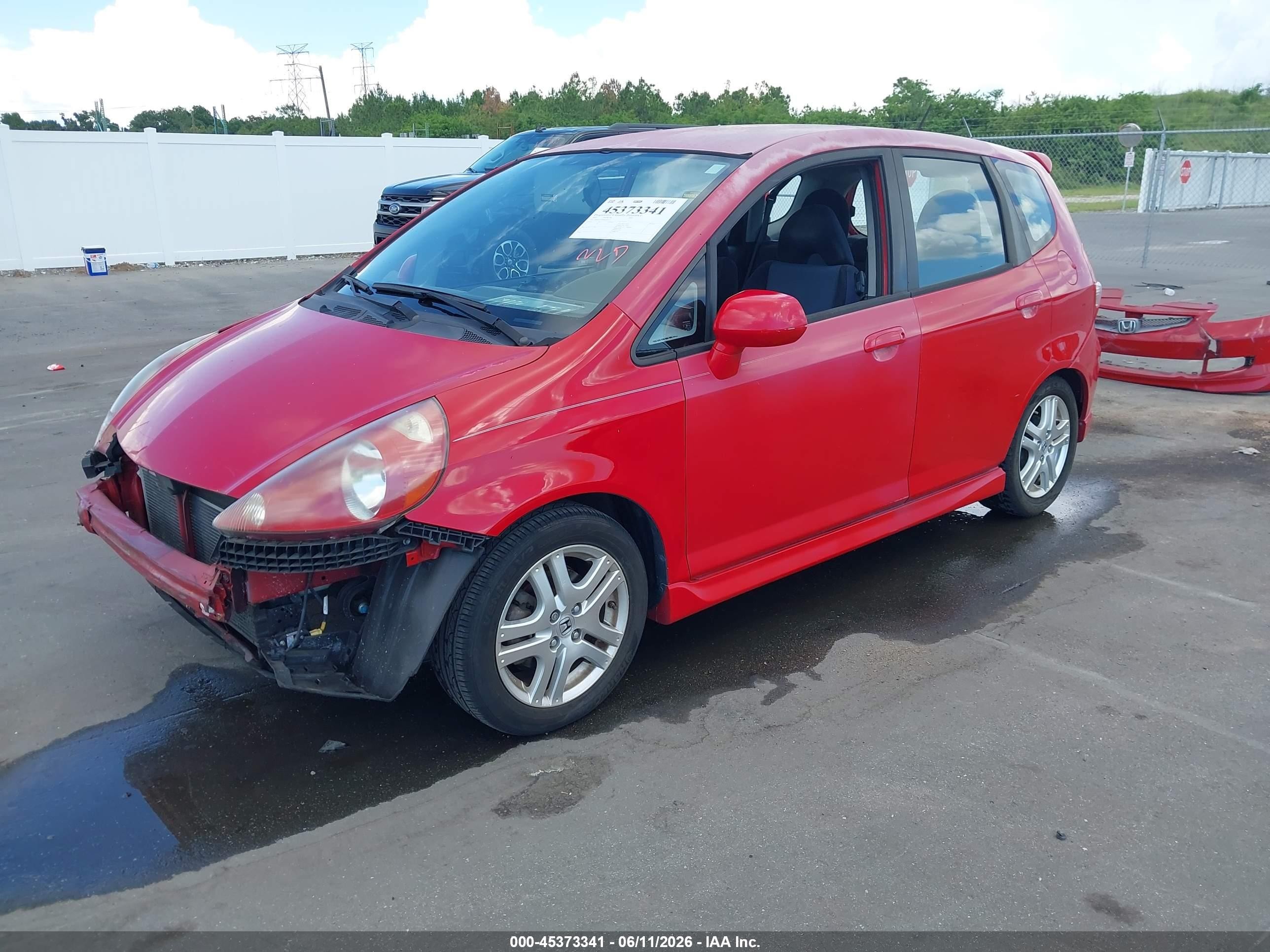 2008 Honda Fit Sport Красный vin: JHMGD37698S020552