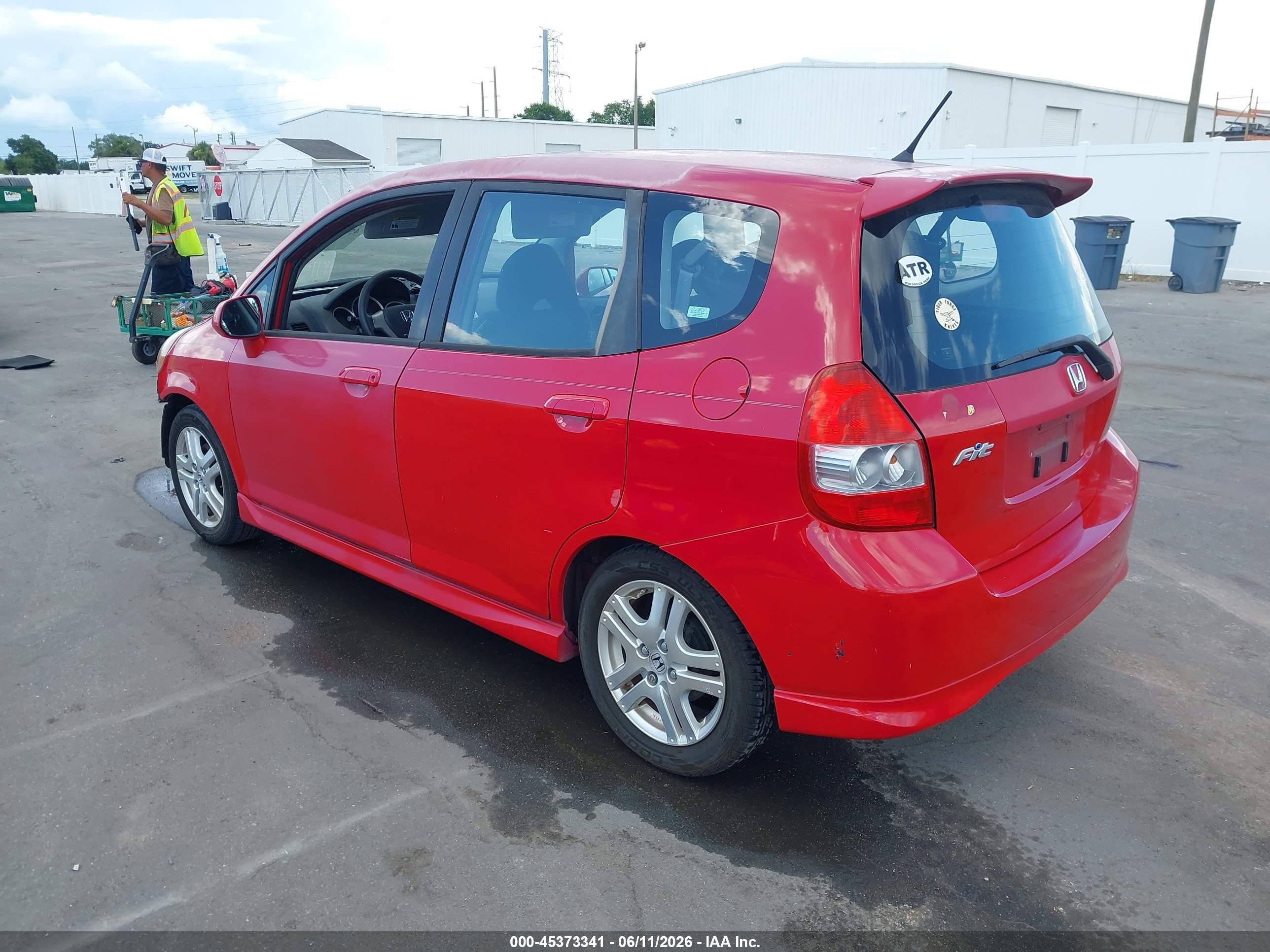 2008 Honda Fit Sport Красный vin: JHMGD37698S020552
