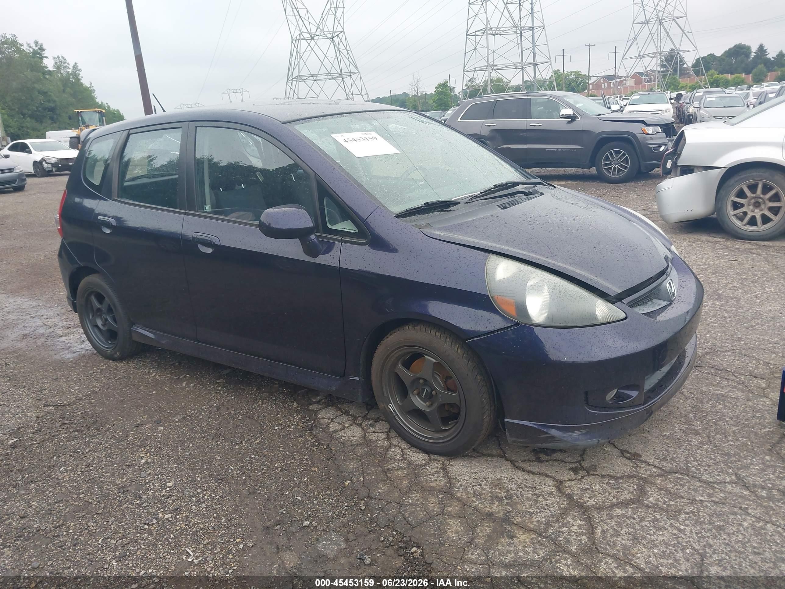2008 Honda Fit Sport Синий vin: JHMGD37698S038405