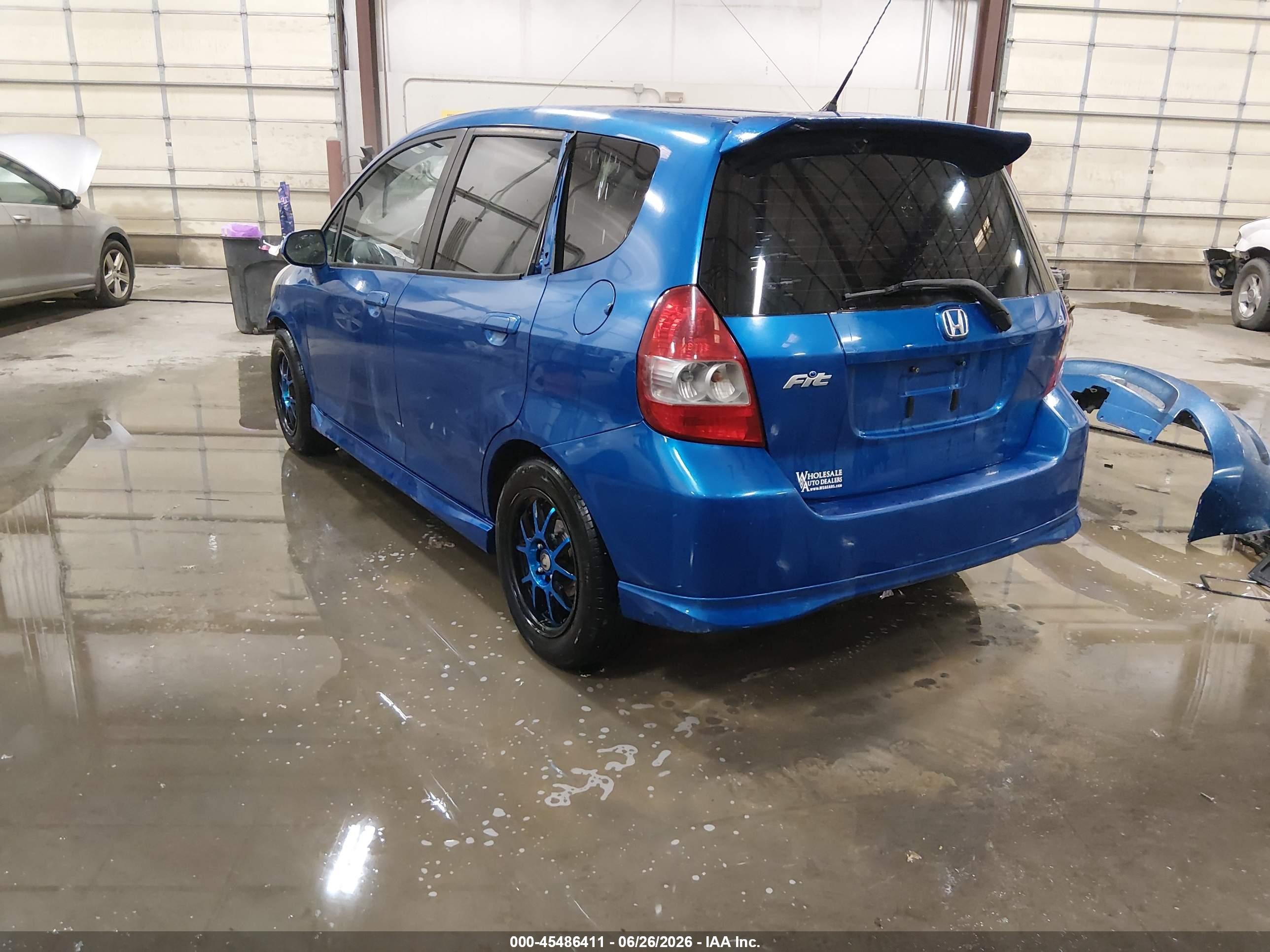 2007 Honda Fit Sport Blue vin: JHMGD376X7S022342