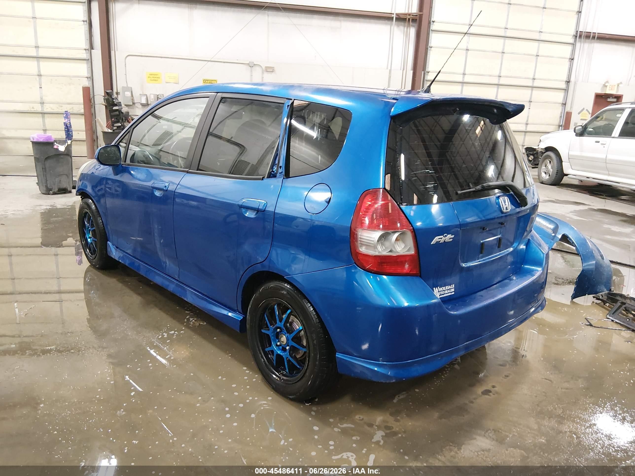 2007 Honda Fit Sport Blue vin: JHMGD376X7S022342