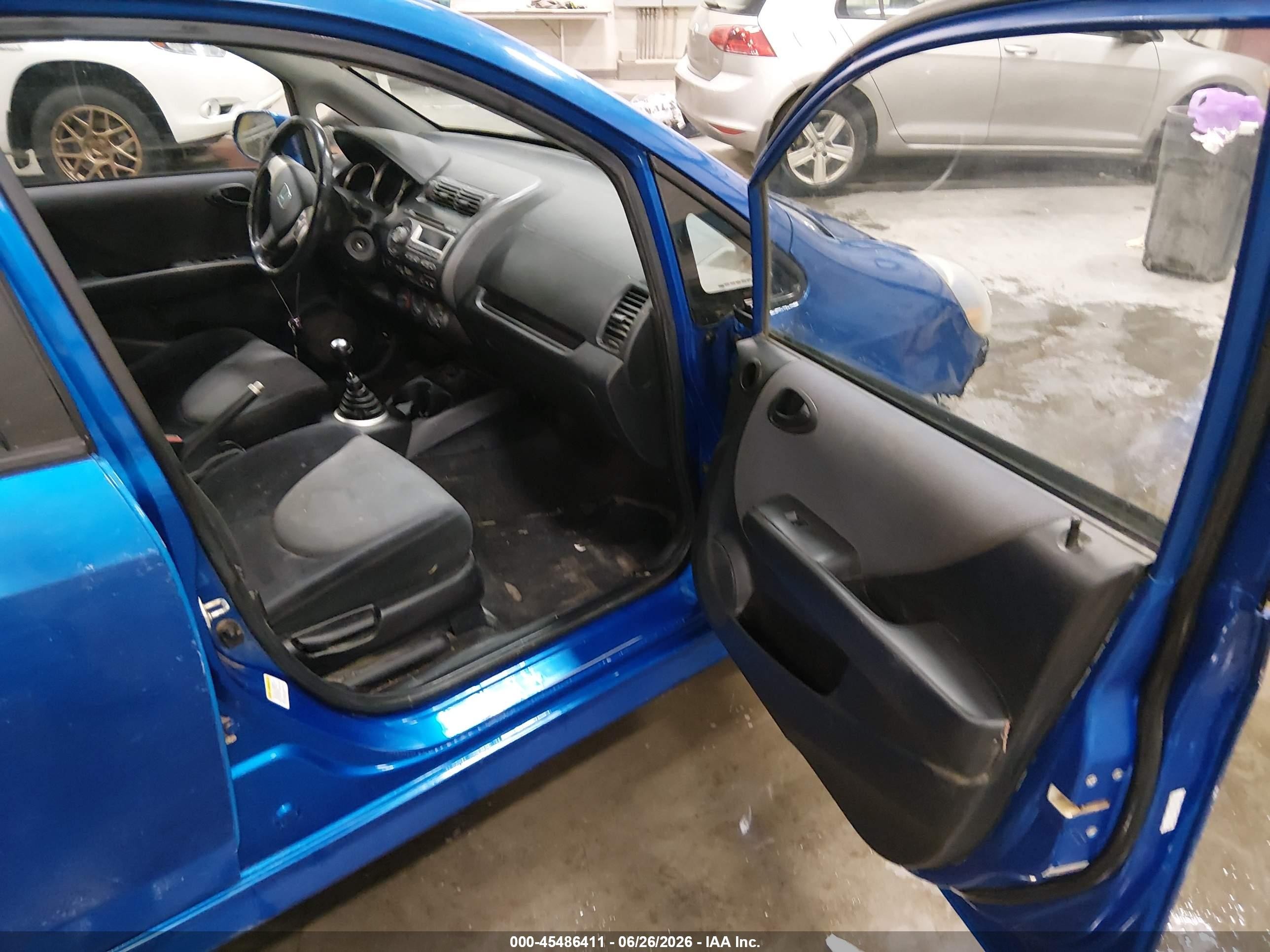 2007 Honda Fit Sport Blue vin: JHMGD376X7S022342