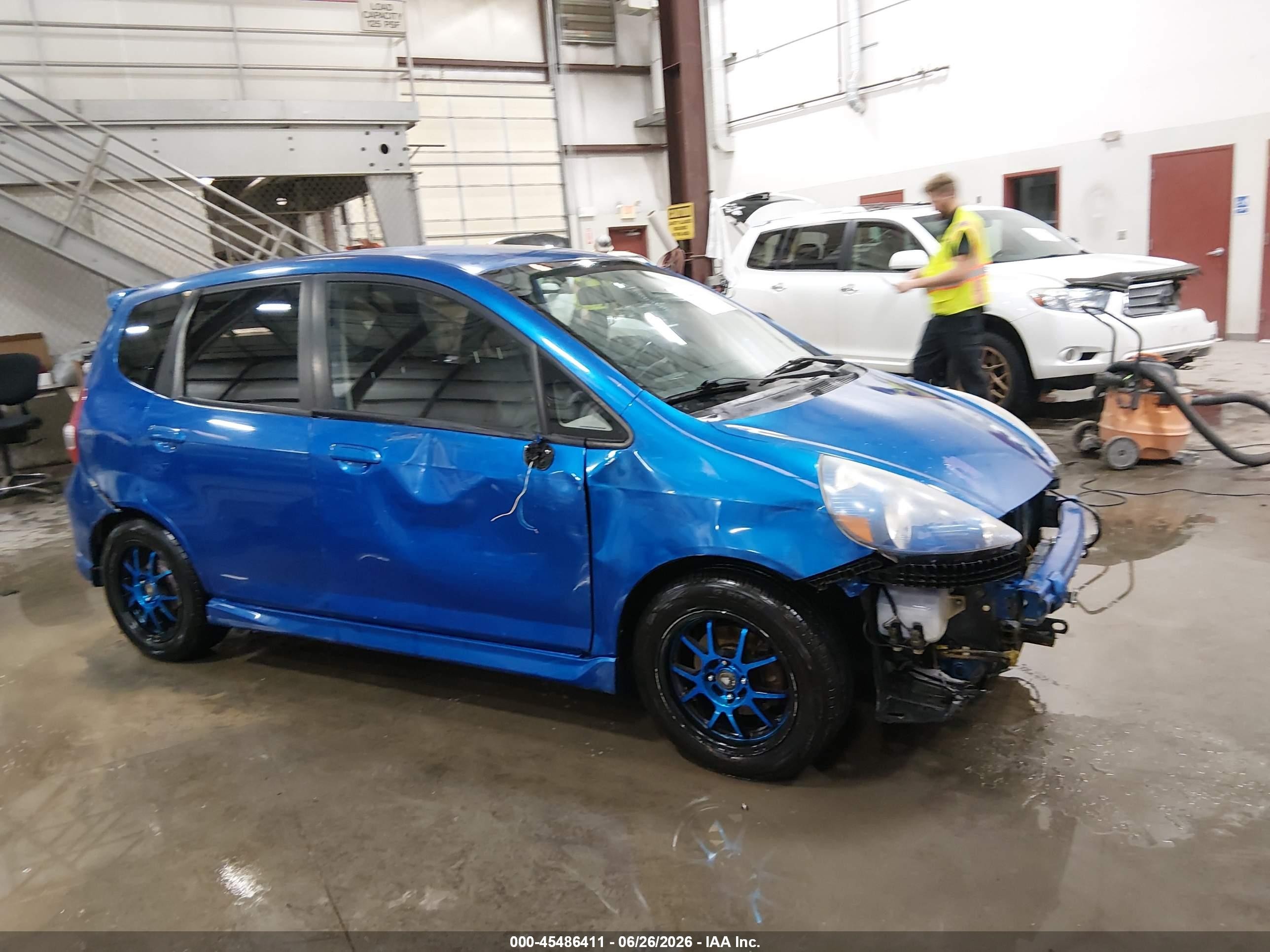 2007 Honda Fit Sport Blue vin: JHMGD376X7S022342