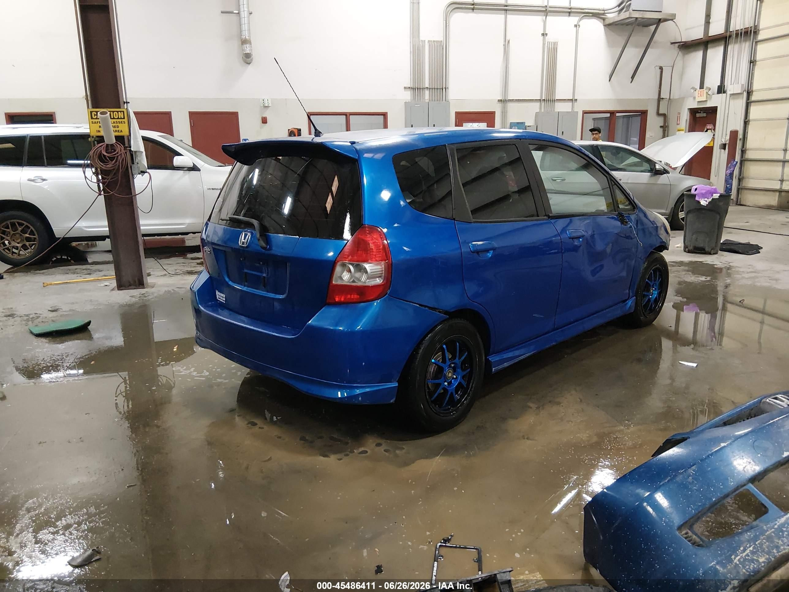 2007 Honda Fit Sport Blue vin: JHMGD376X7S022342