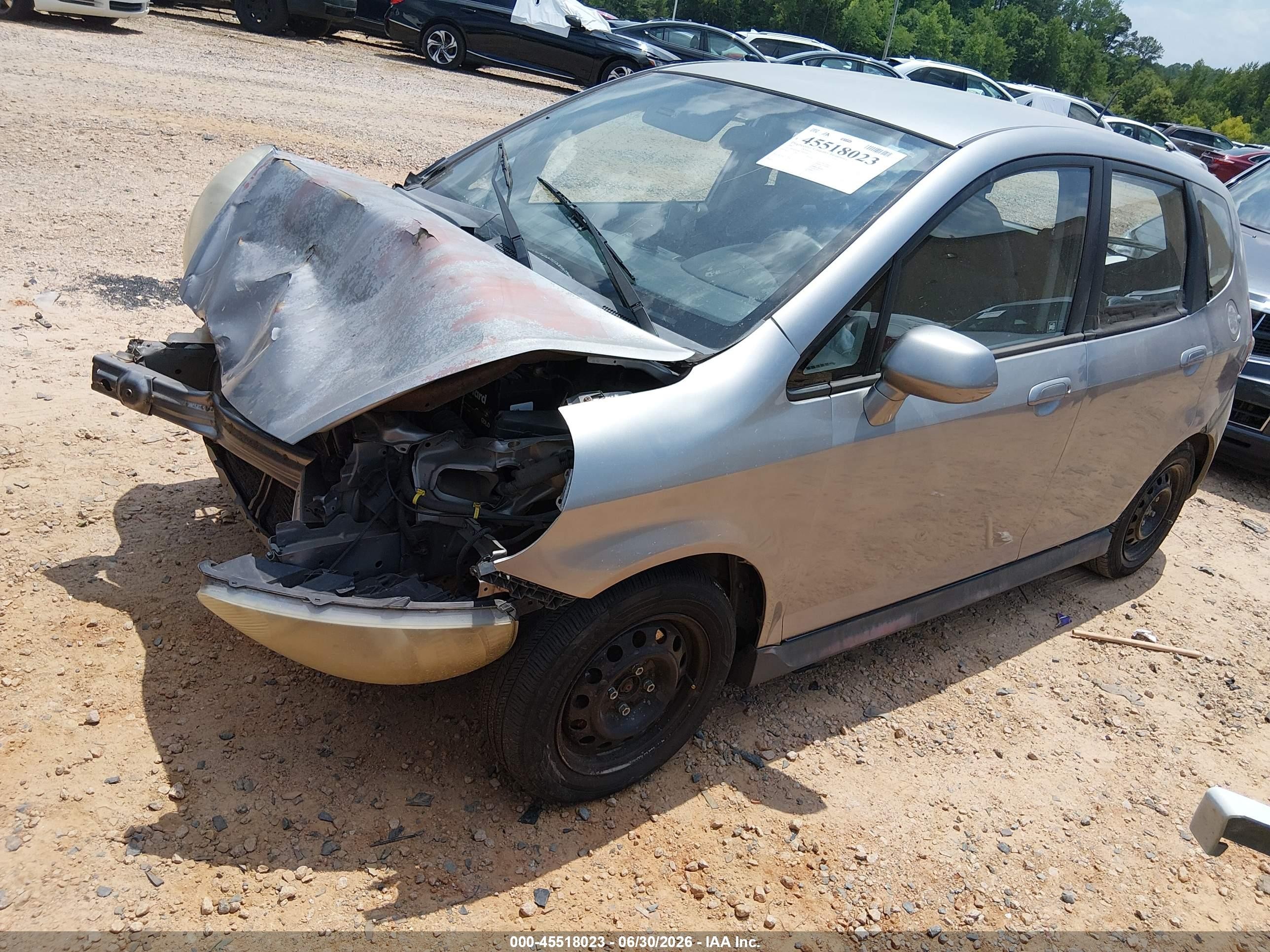 2007 Honda Fit   Gray vin: JHMGD38417S045425