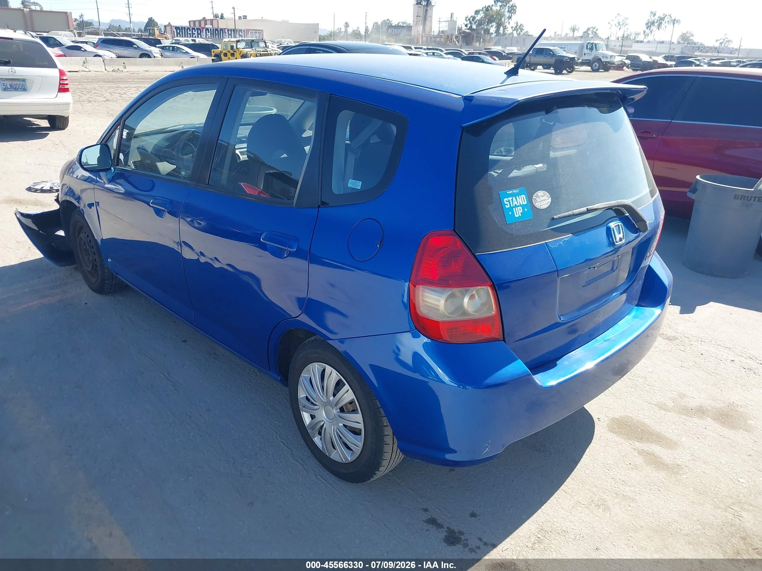 2007 Honda Fit   Blue vin: JHMGD38437S029291