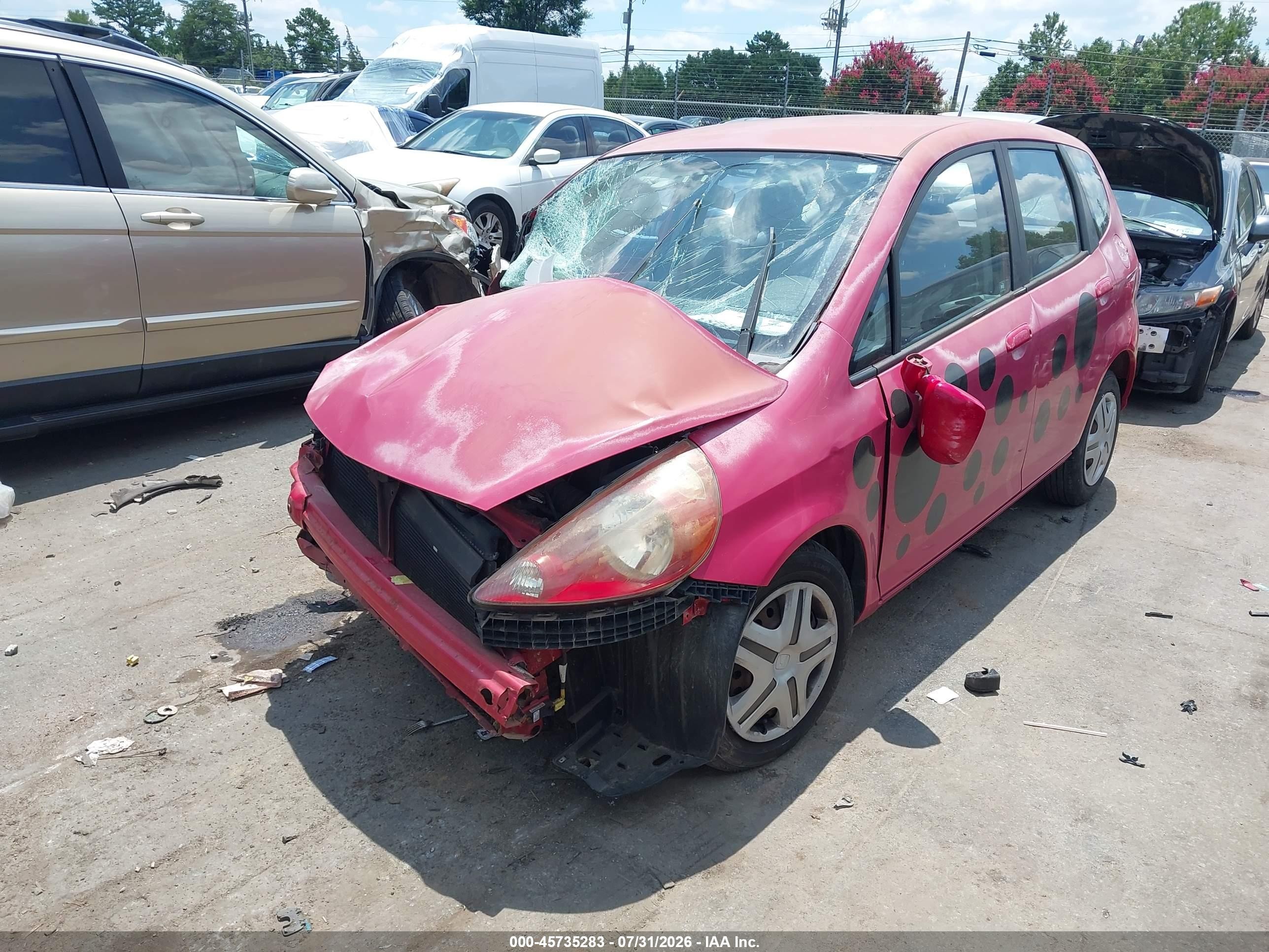 2008 Honda Fit   Red vin: JHMGD38438S000195
