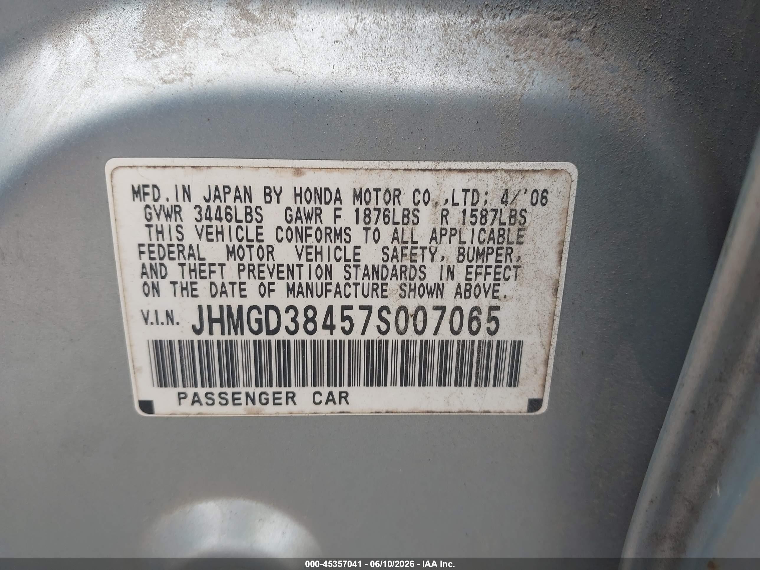 2007 Honda Fit   Blue vin: JHMGD38457S007065