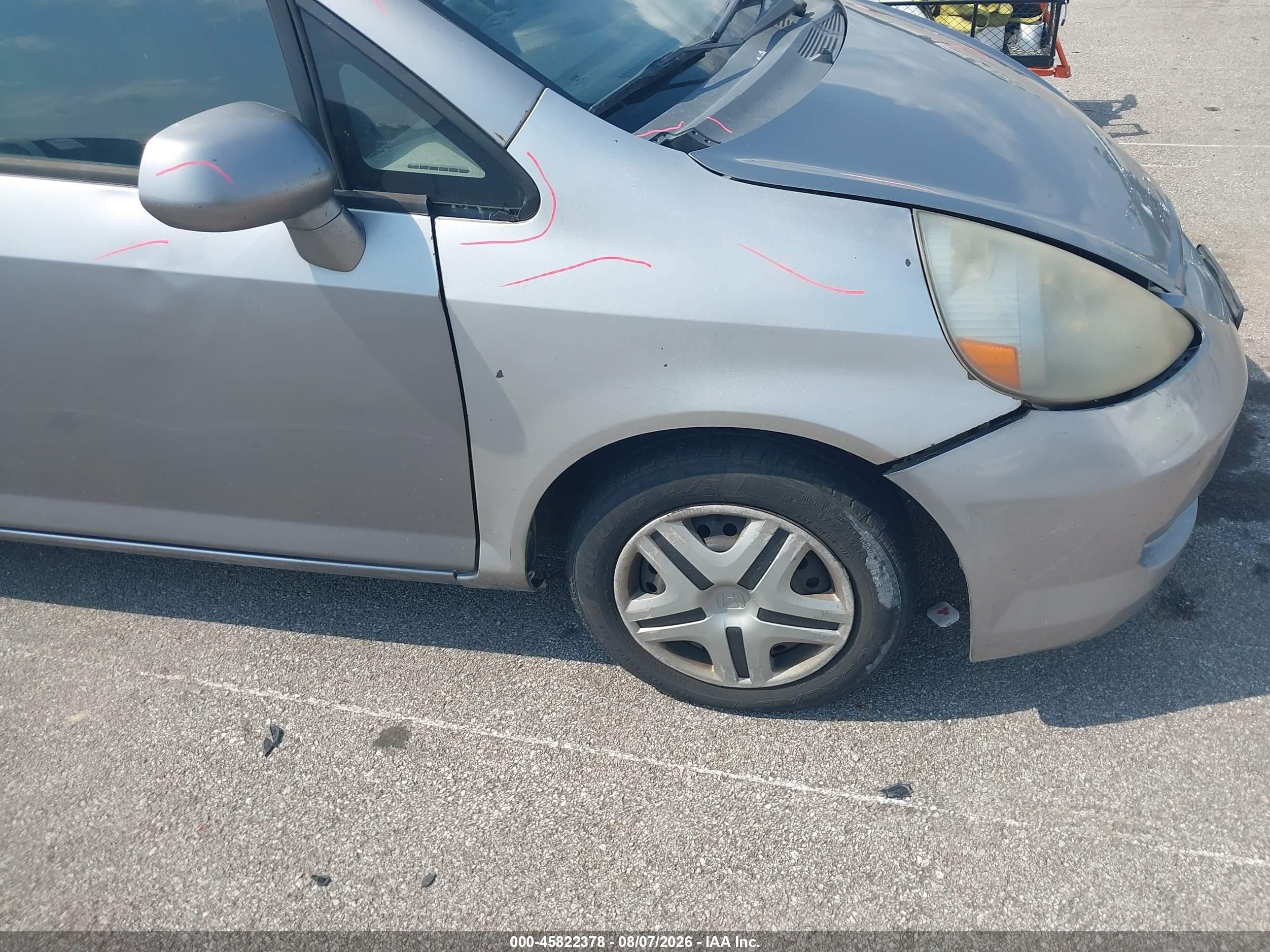 2007 Honda Fit   Silver vin: JHMGD38457S012007