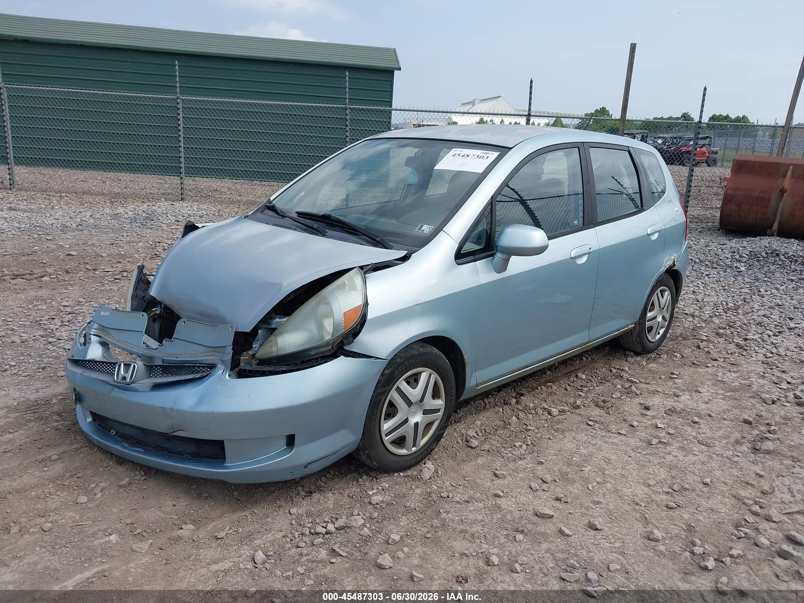 2007 Honda Fit   Light Blue vin: JHMGD38457S030118