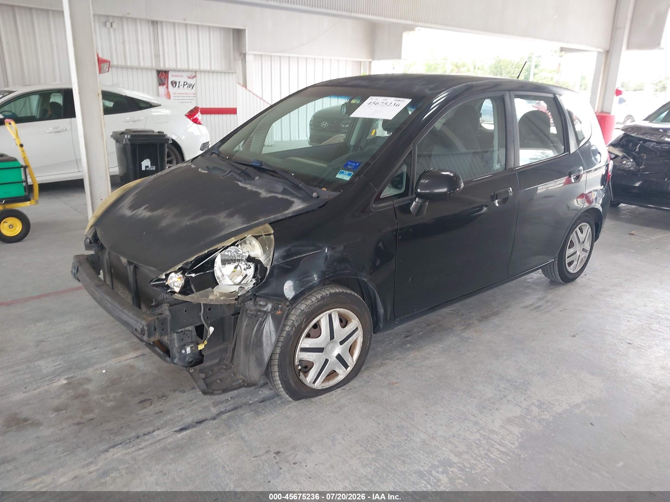 2008 Honda Fit   Black vin: JHMGD38458S044229