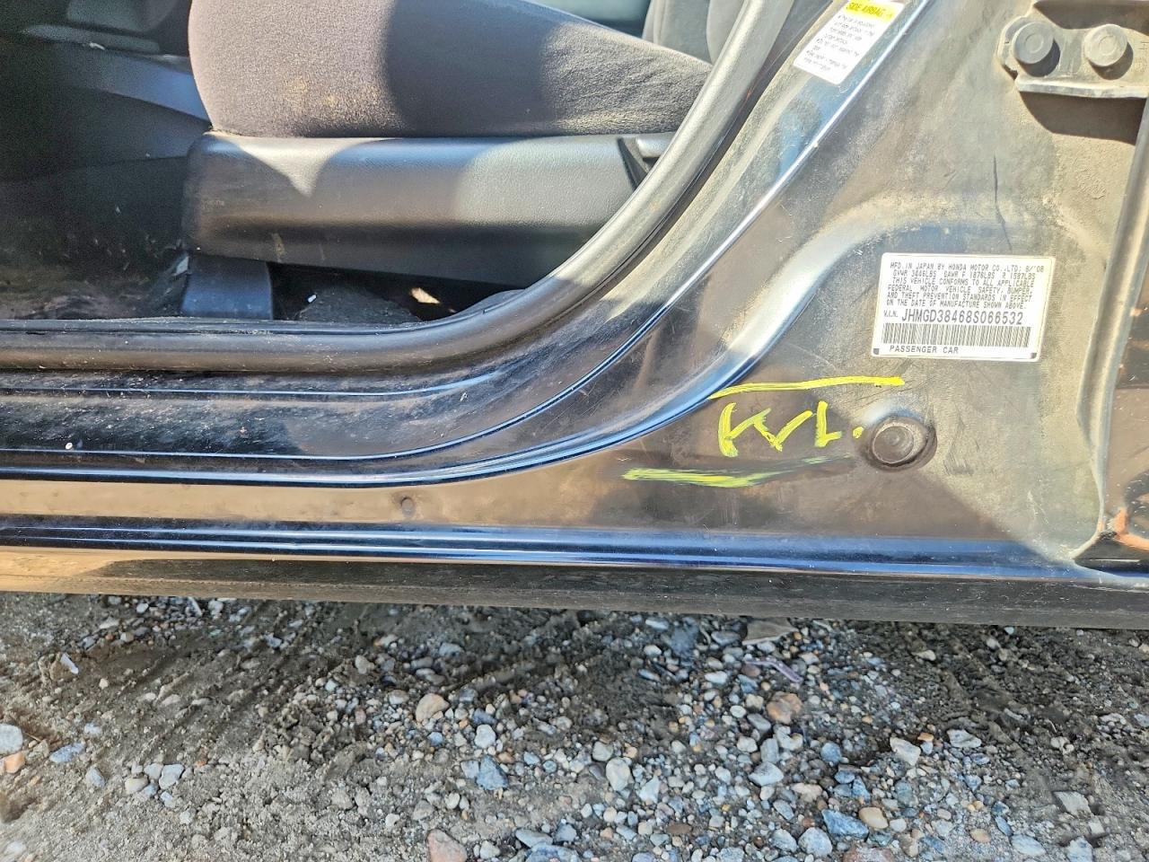 2008 Honda Fit Черный vin: JHMGD38468S066532