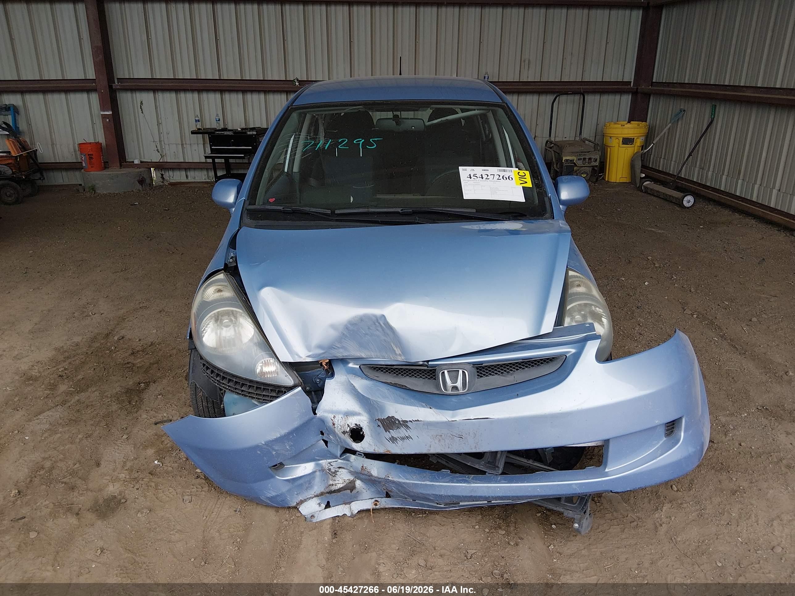 2008 Honda Fit   Light Blue vin: JHMGD384X8S029032