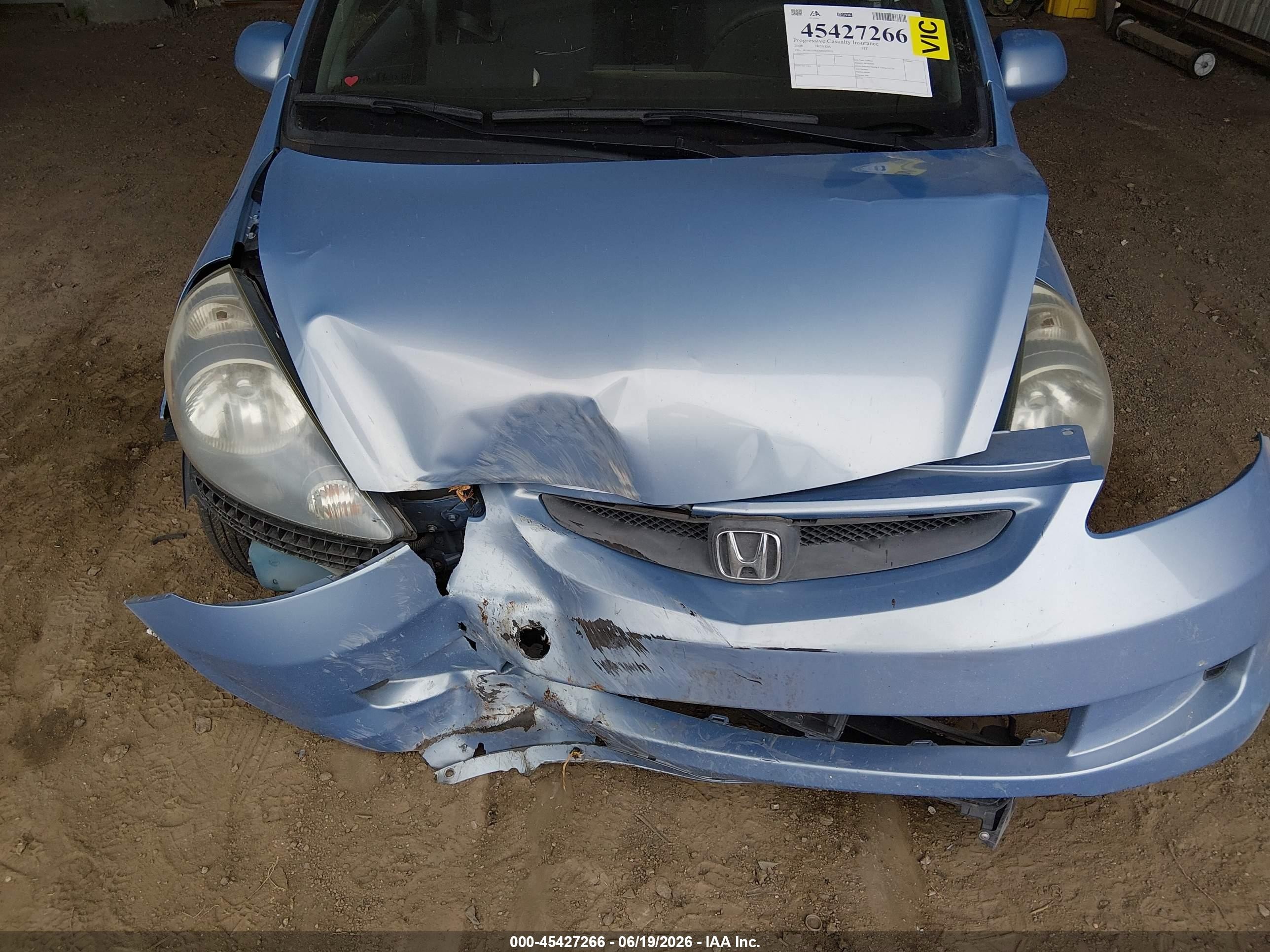 2008 Honda Fit   Light Blue vin: JHMGD384X8S029032