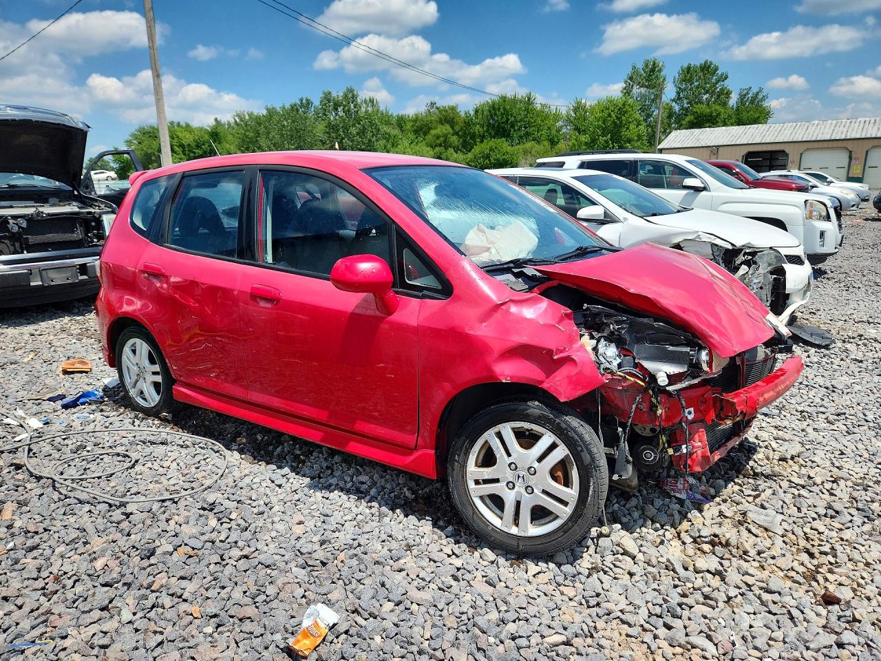 2007 Honda Fit S Red vin: JHMGD38607S002390