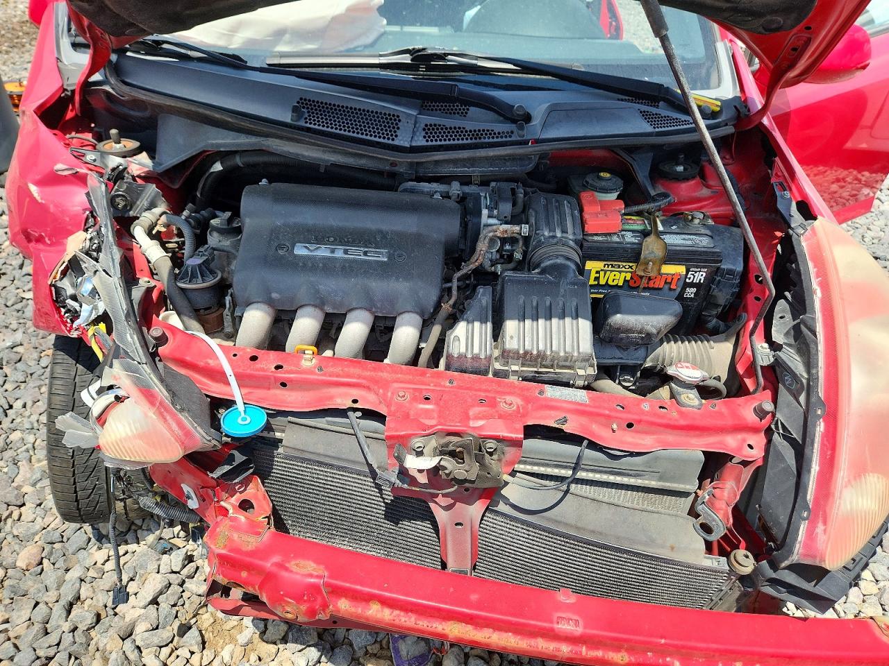 2007 Honda Fit S Red vin: JHMGD38607S002390