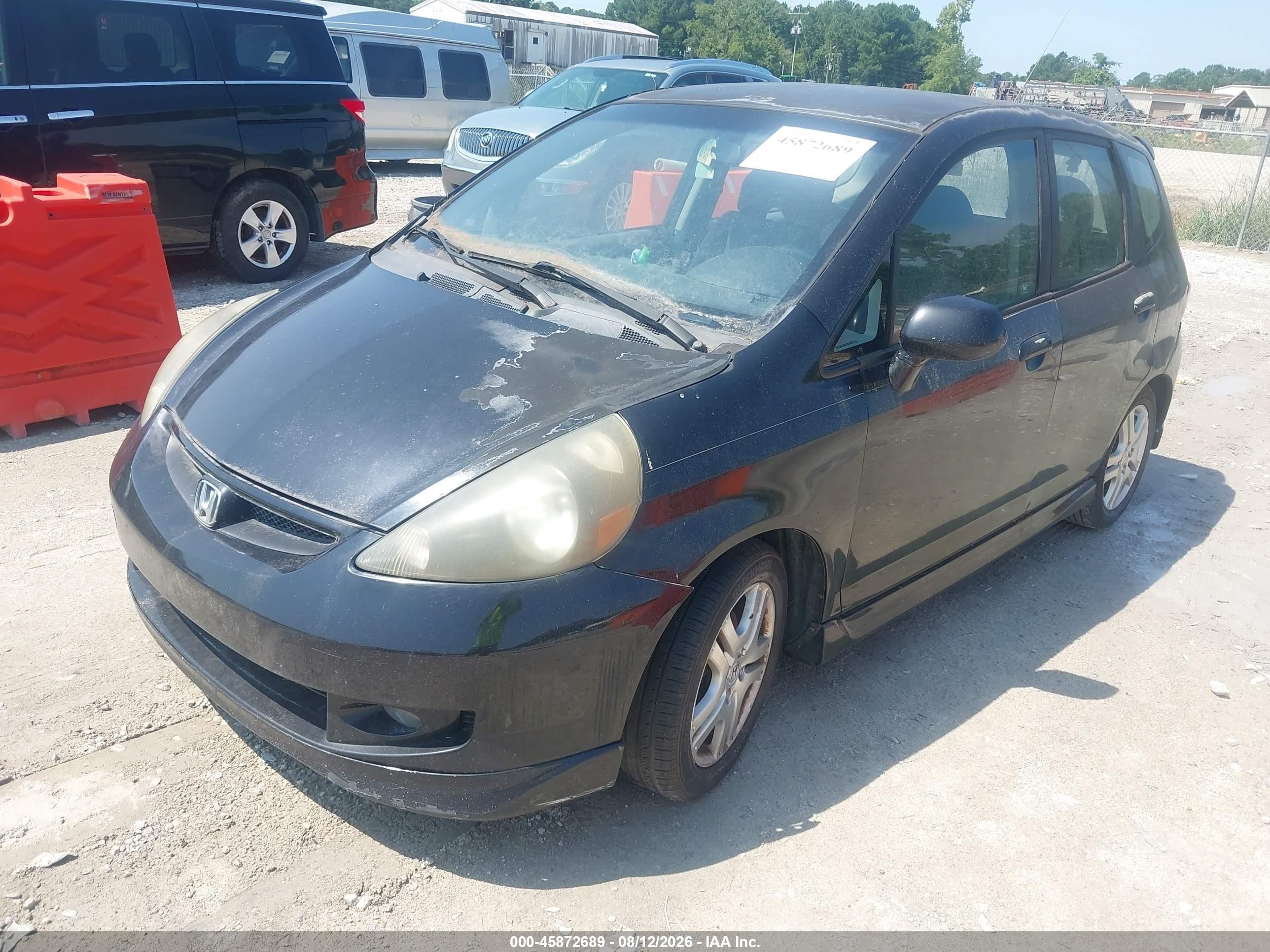 2007 Honda Fit Sport Black vin: JHMGD38607S015978