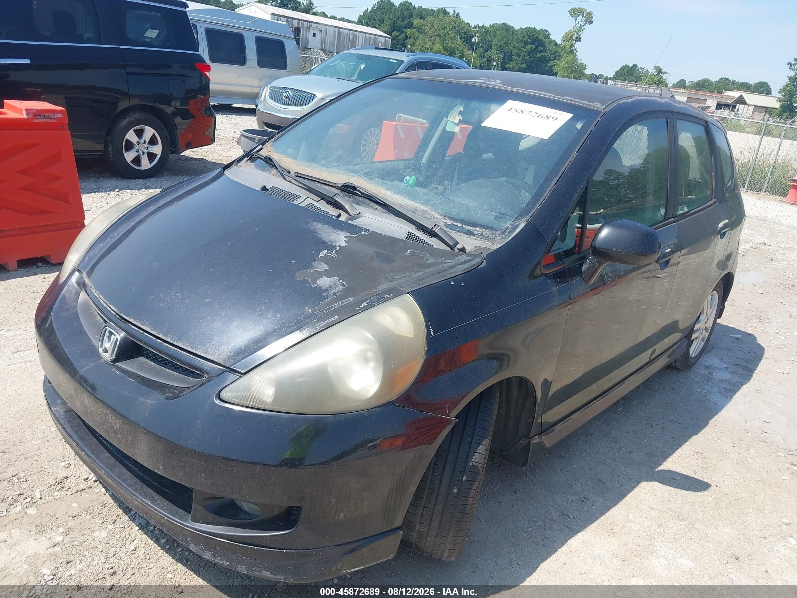2007 Honda Fit Sport Black vin: JHMGD38607S015978