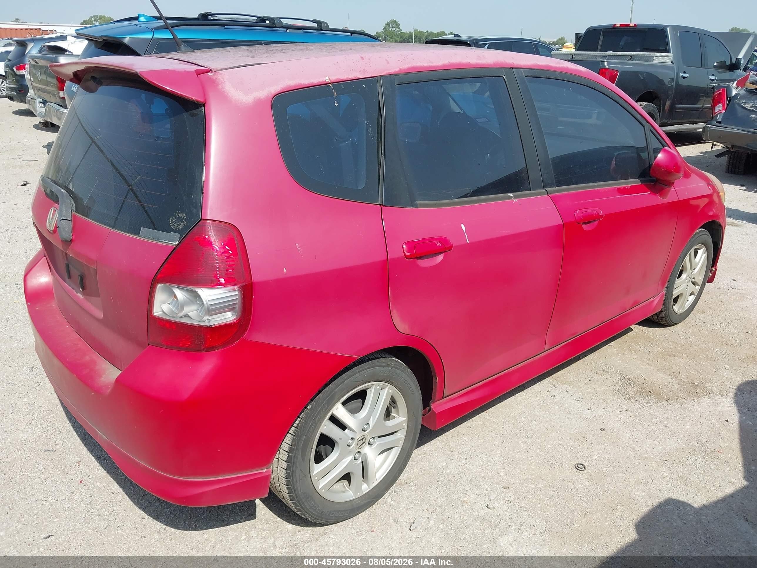 2007 Honda Fit Sport Красный vin: JHMGD38607S030299