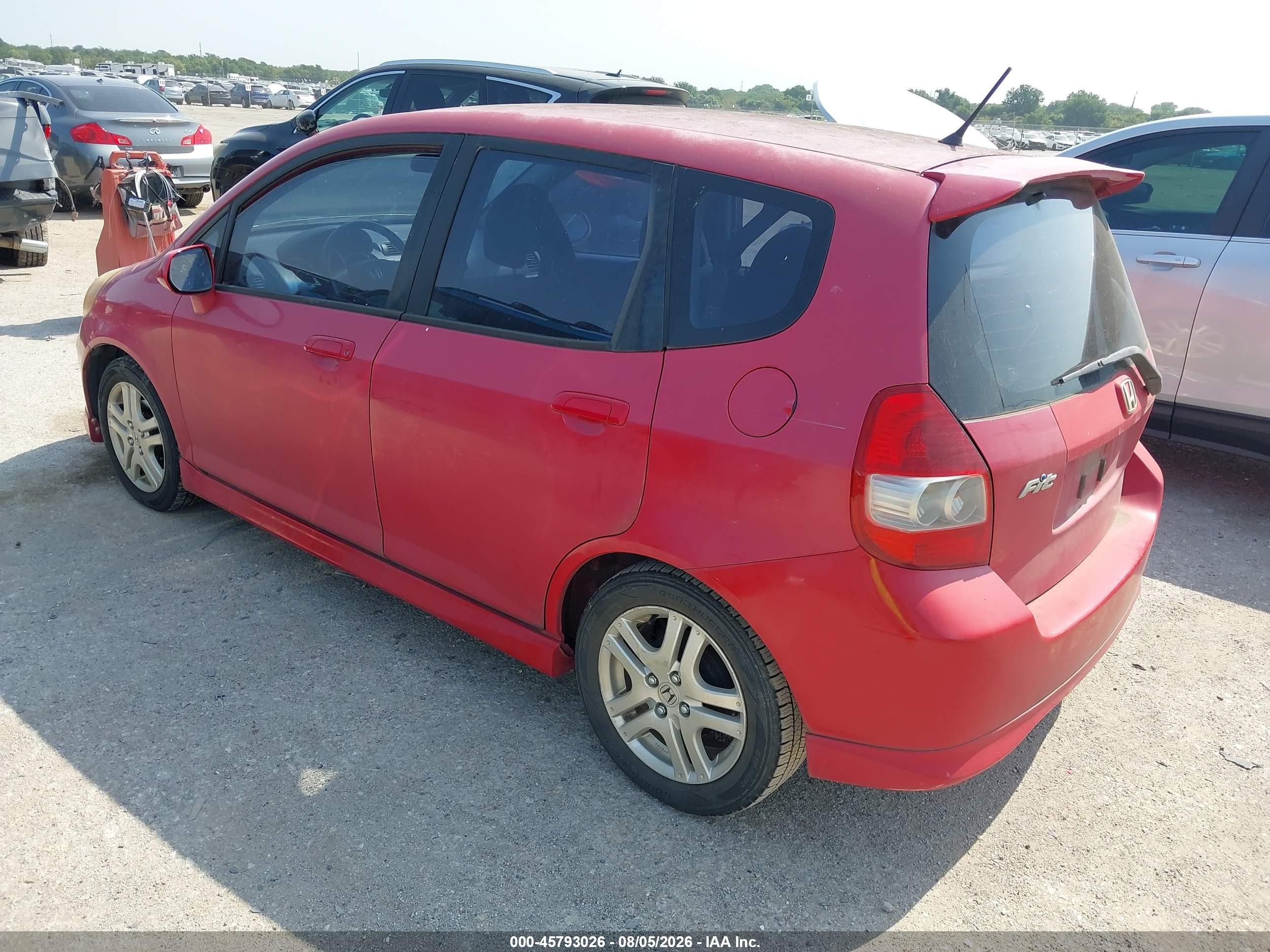 2007 Honda Fit Sport Красный vin: JHMGD38607S030299