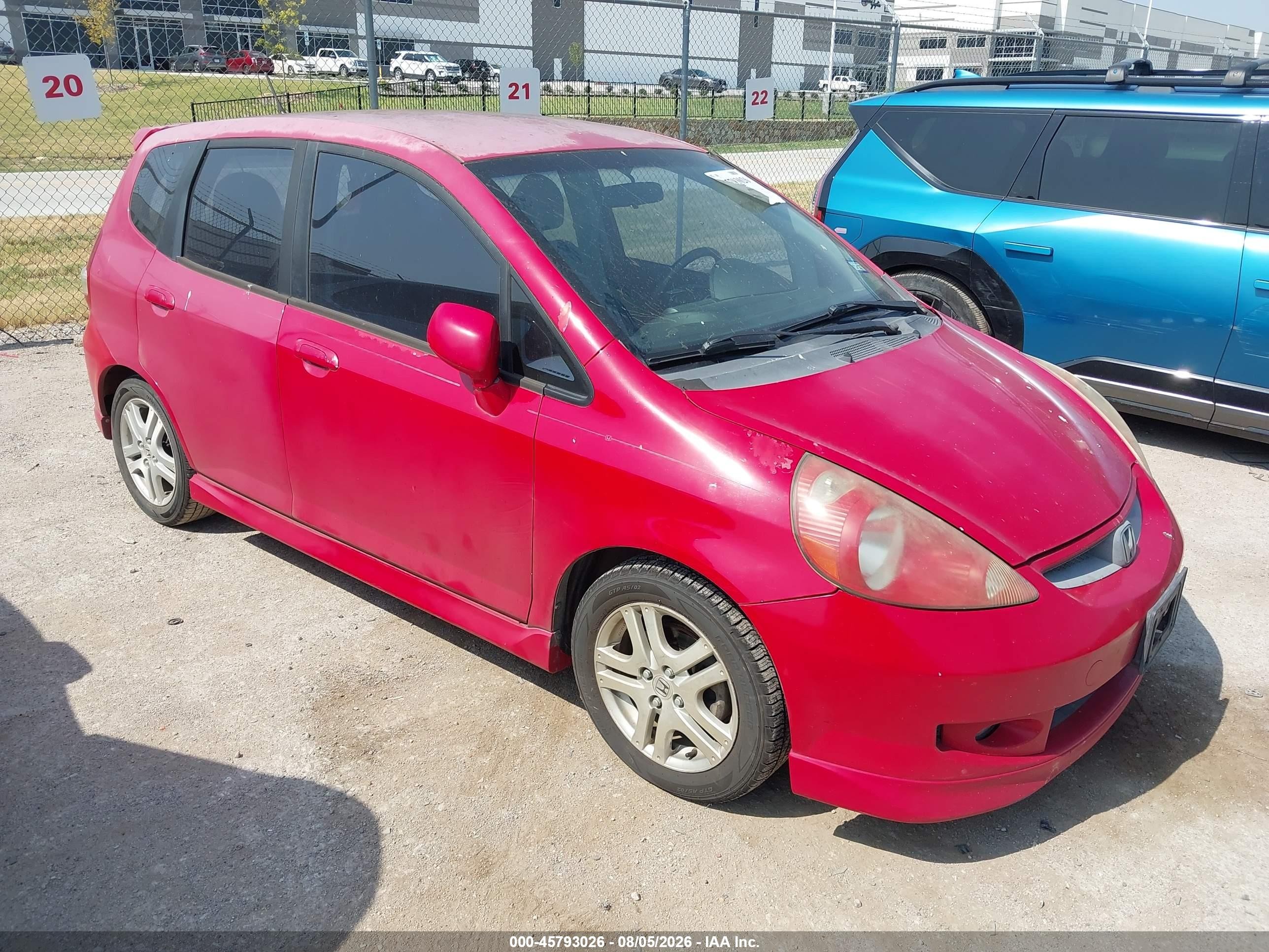 2007 Honda Fit Sport Красный vin: JHMGD38607S030299