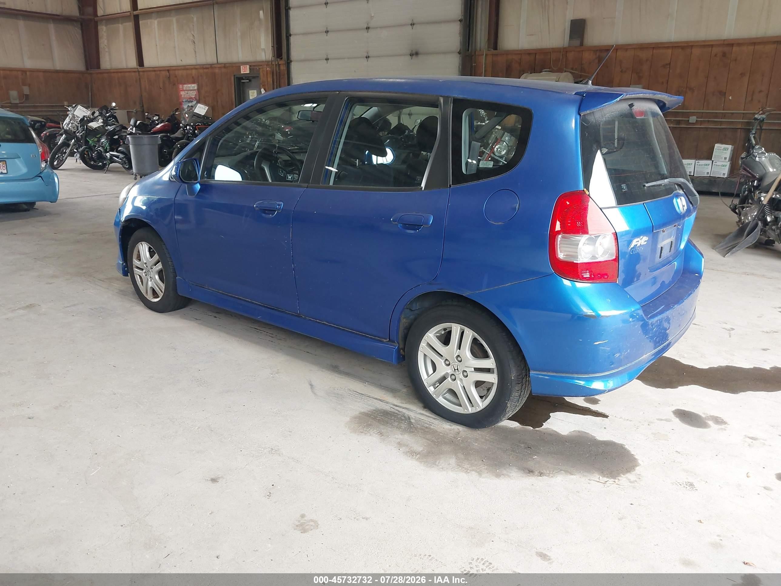 2007 Honda Fit Sport Blue vin: JHMGD38607S049225