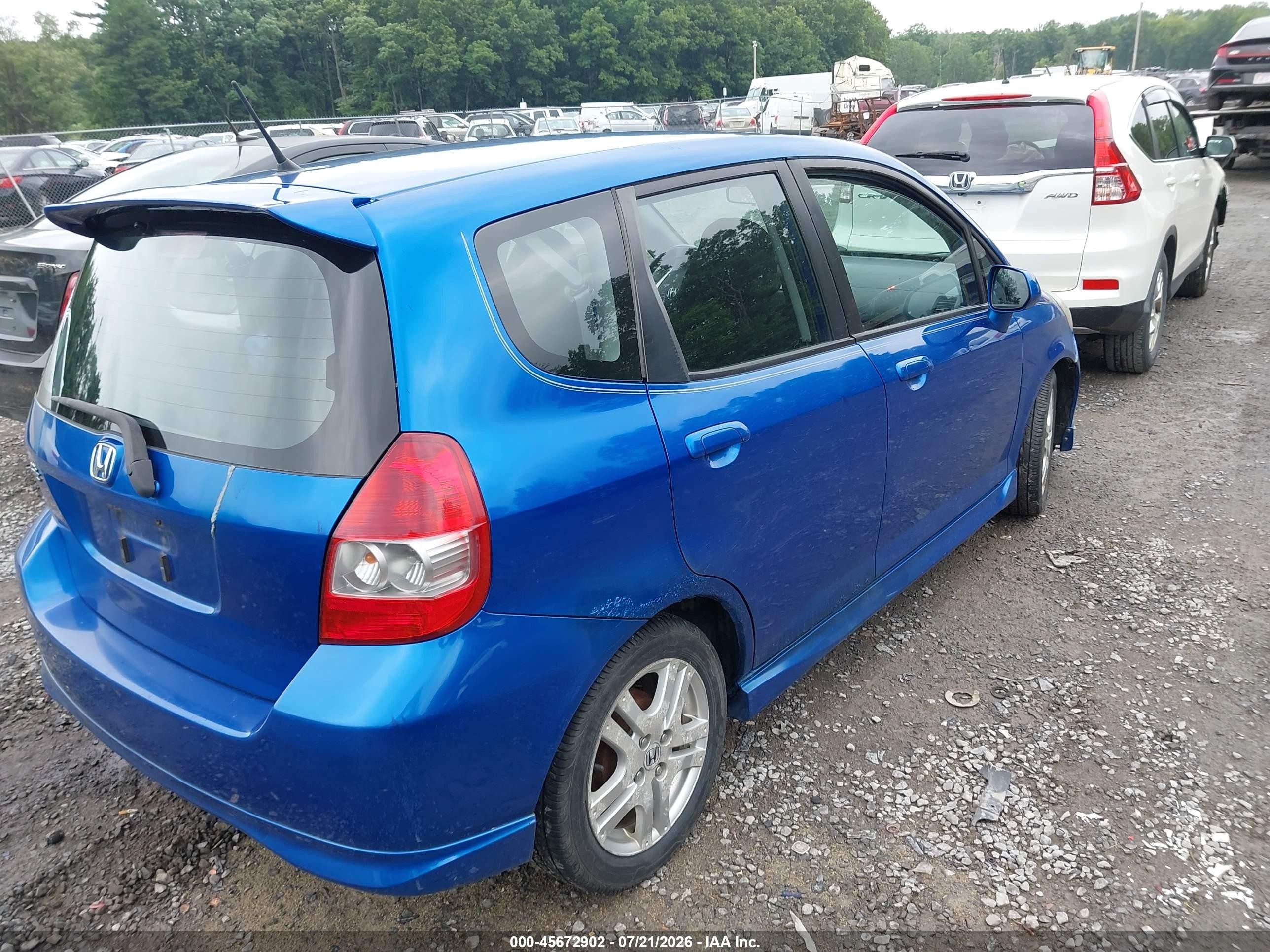 2008 Honda Fit Sport Blue vin: JHMGD38608S002245