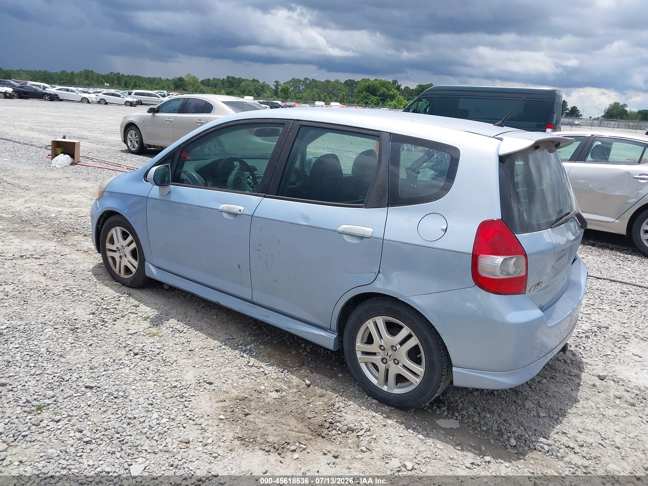 2008 Honda Fit Sport Blue vin: JHMGD38608S016596