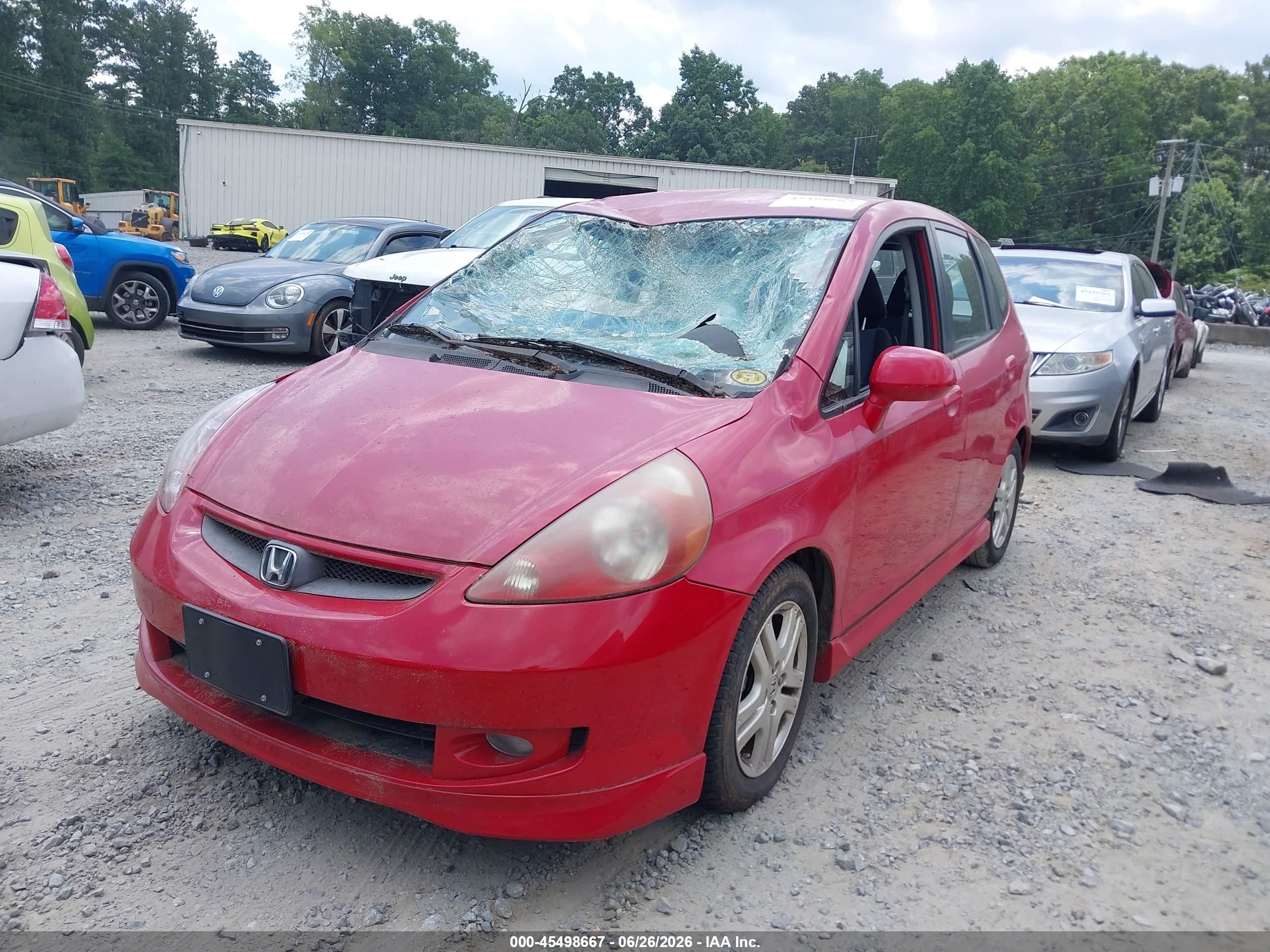 2008 Honda Fit Sport Red vin: JHMGD38608S040283