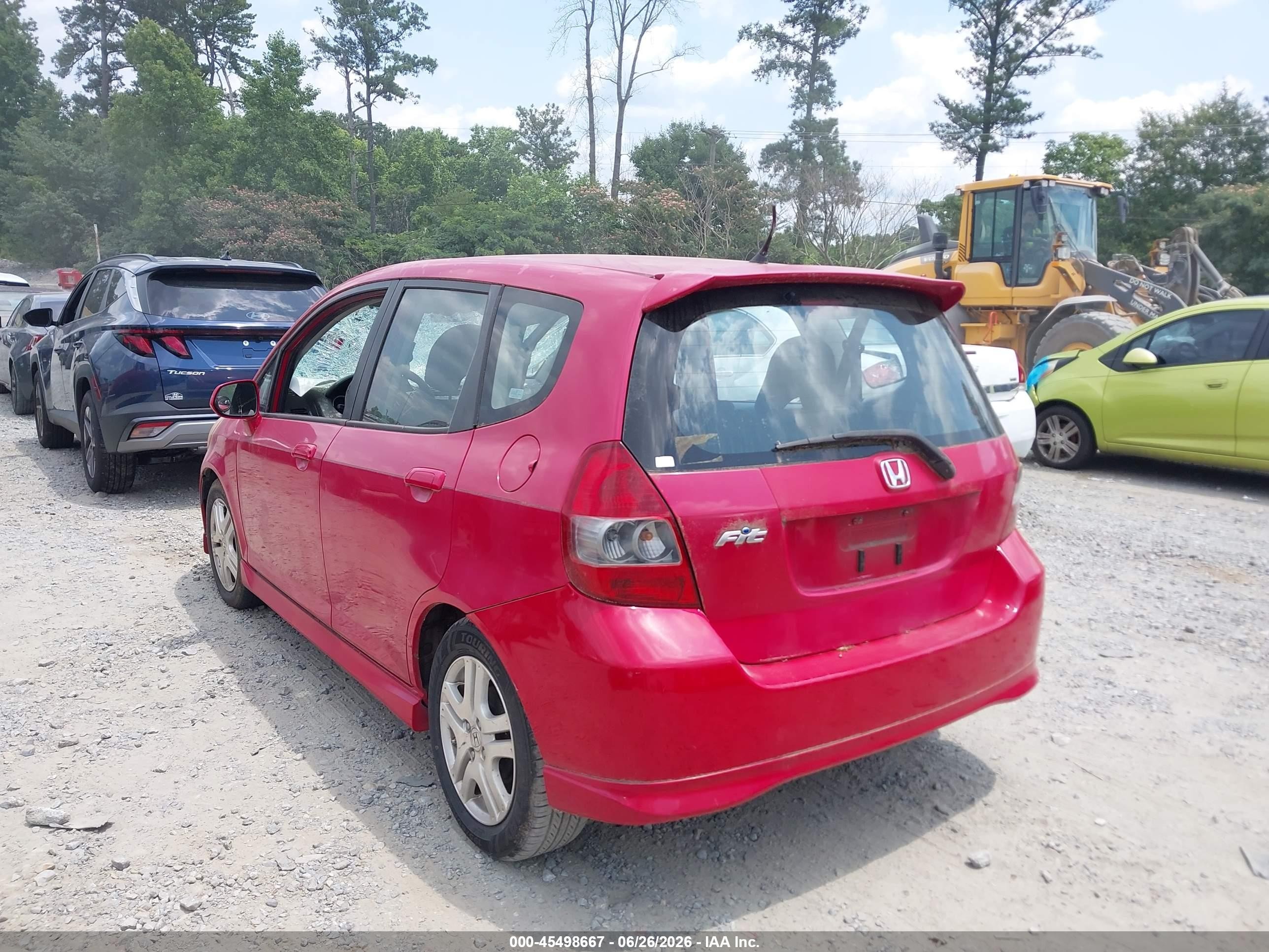 2008 Honda Fit Sport Red vin: JHMGD38608S040283