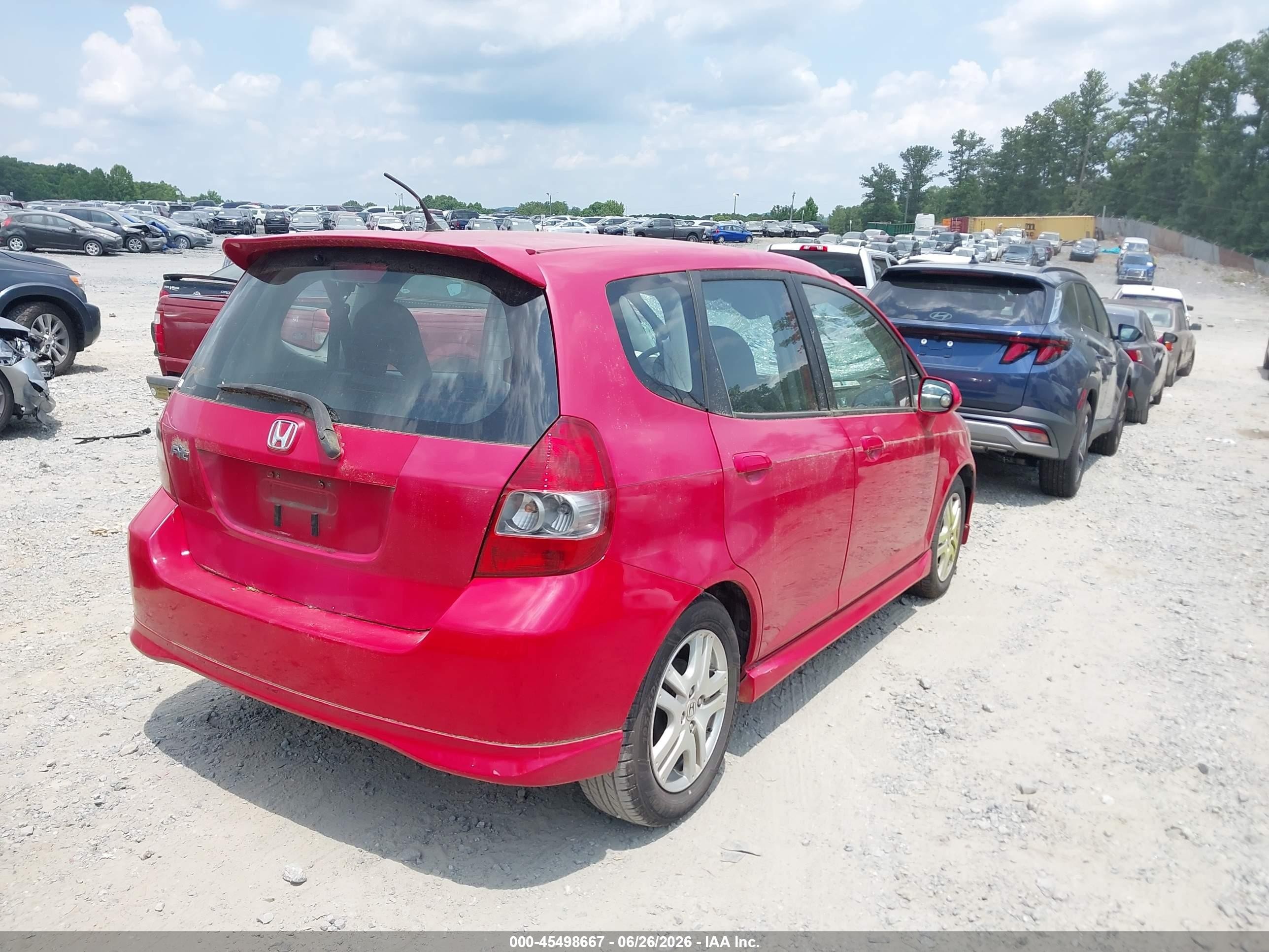 2008 Honda Fit Sport Red vin: JHMGD38608S040283