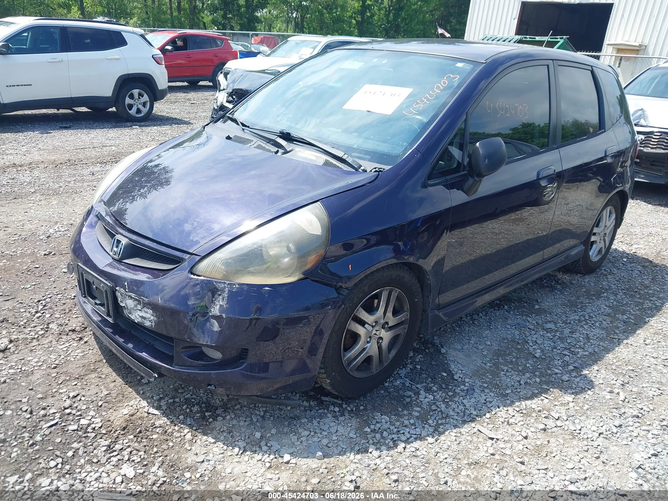 2008 Honda Fit Sport Blue vin: JHMGD38608S043359