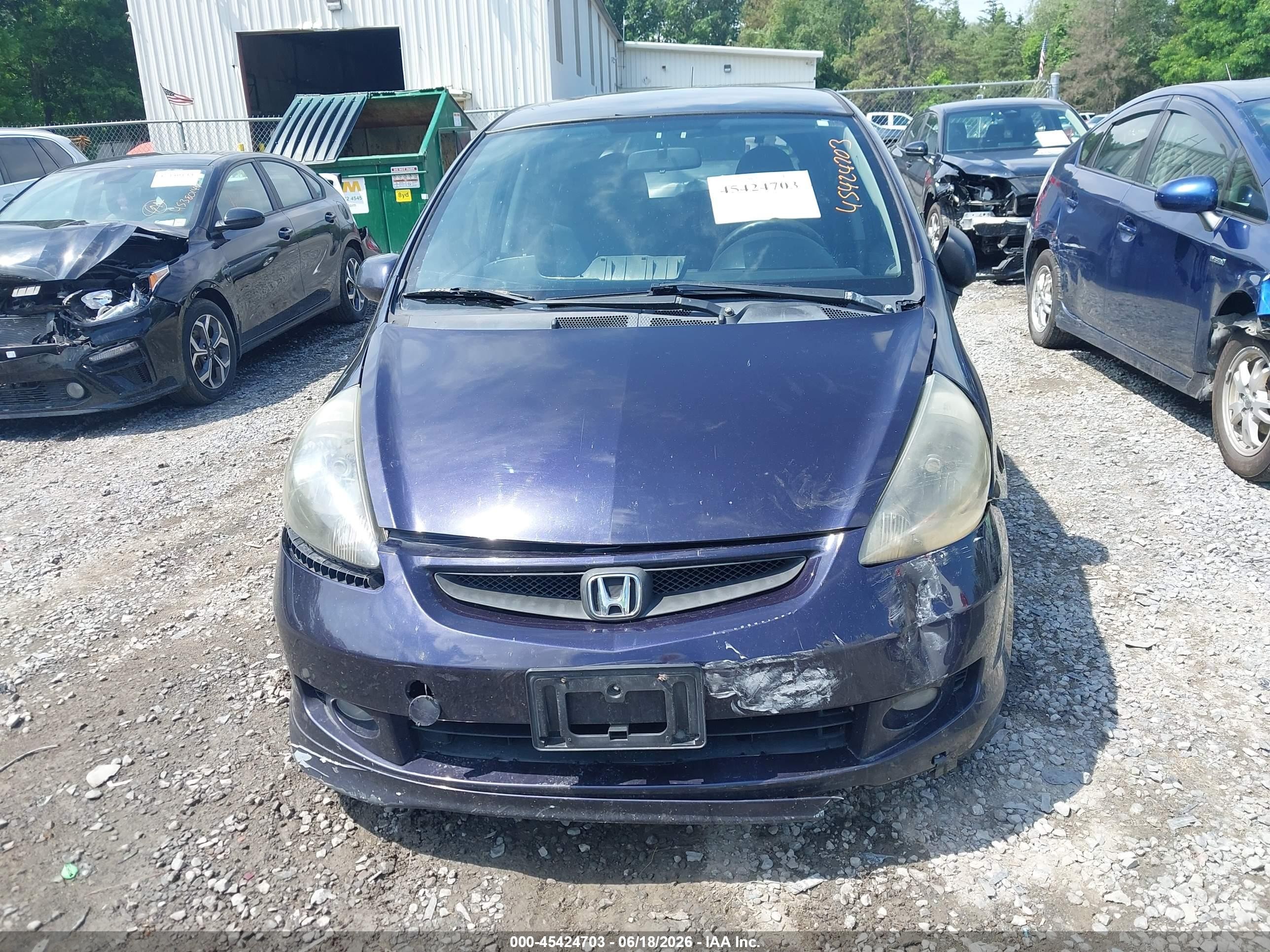2008 Honda Fit Sport Blue vin: JHMGD38608S043359
