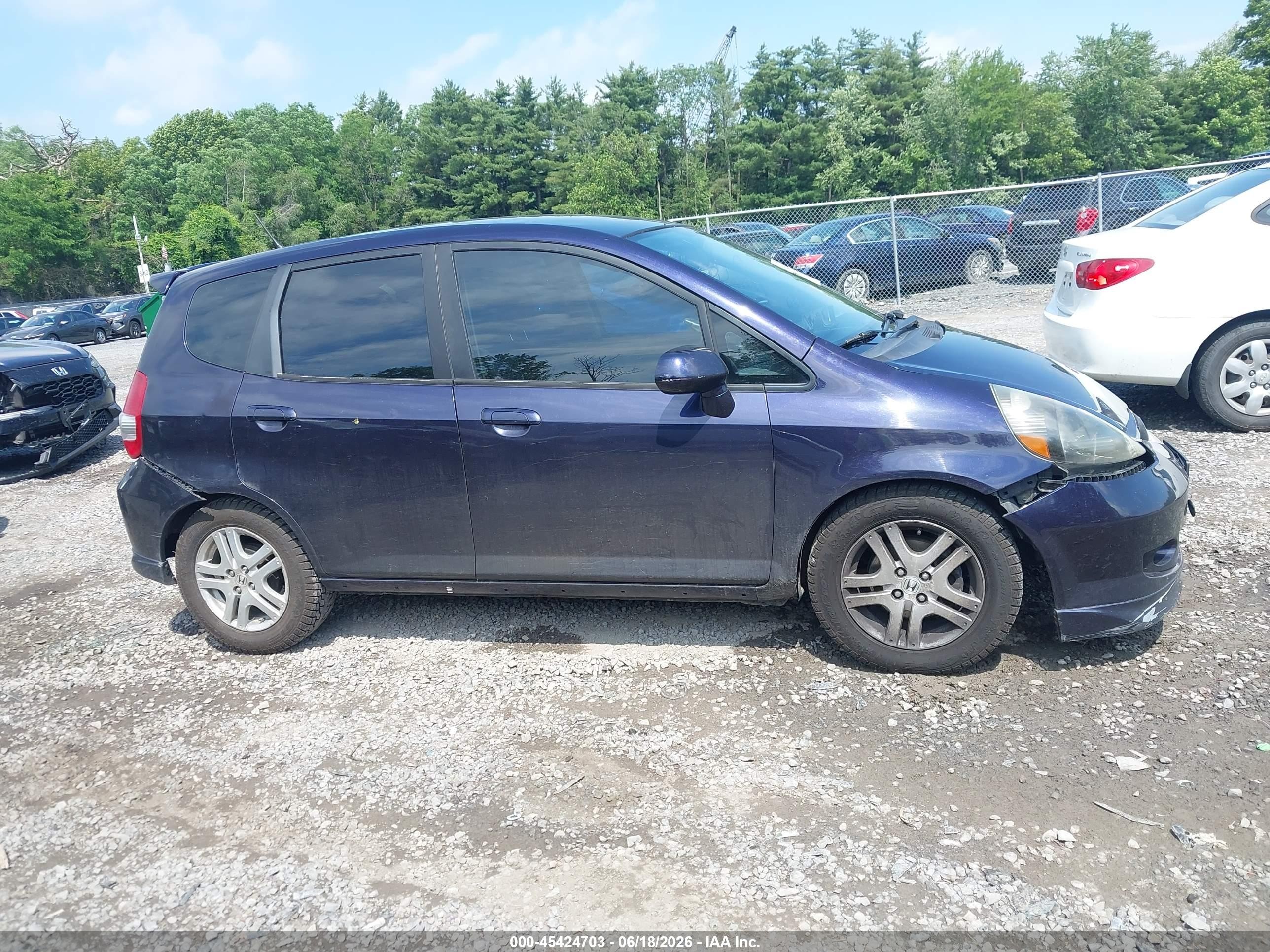 2008 Honda Fit Sport Blue vin: JHMGD38608S043359