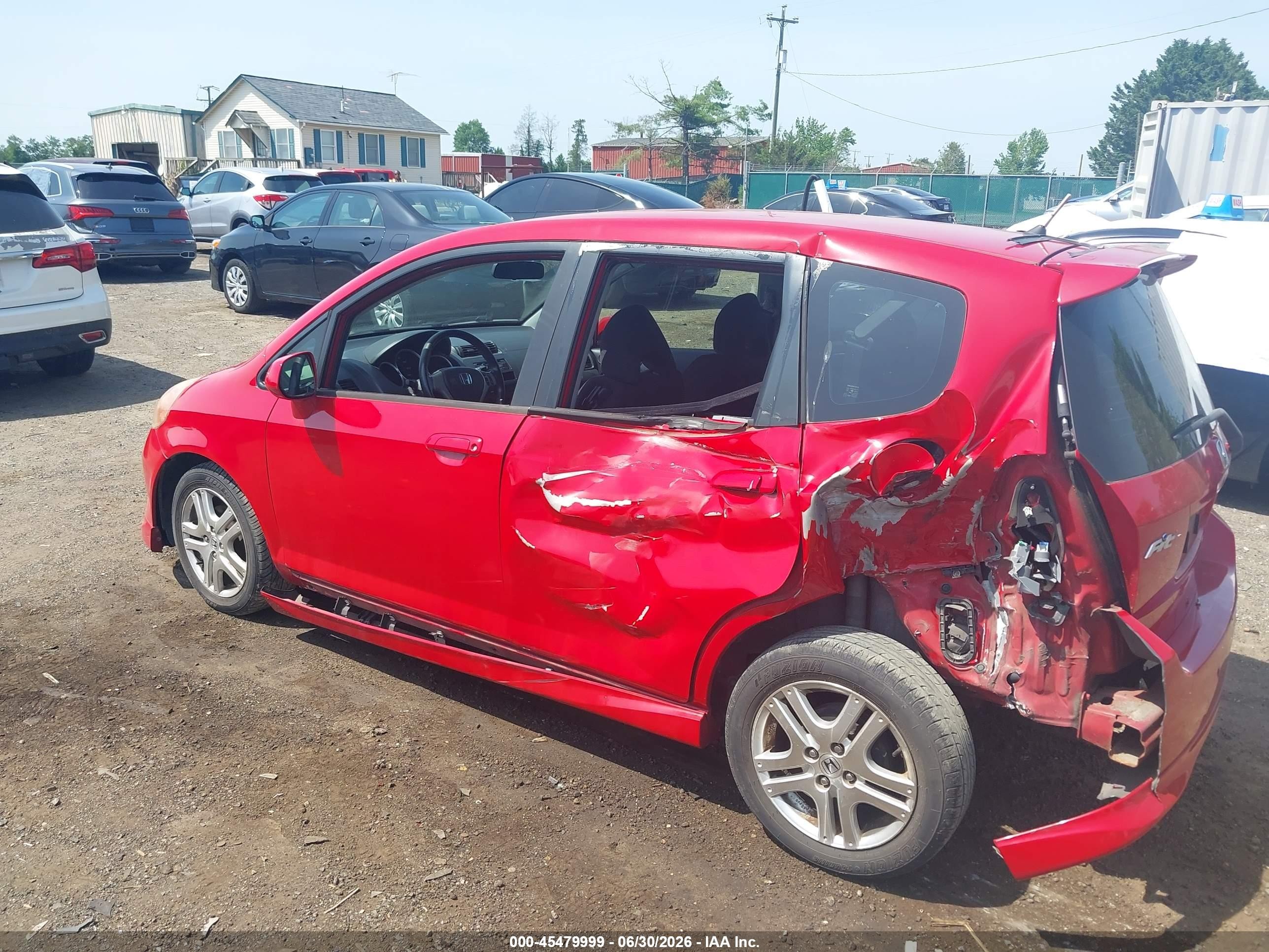2007 Honda Fit Sport Red vin: JHMGD38617S004973