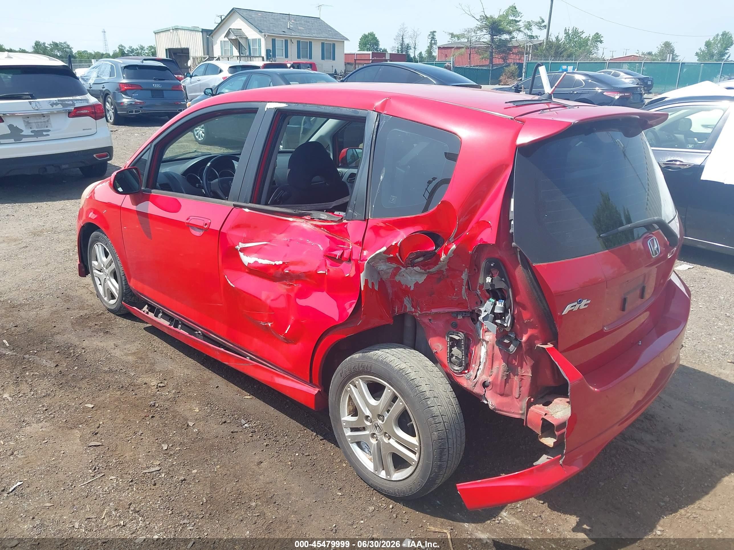 2007 Honda Fit Sport Red vin: JHMGD38617S004973