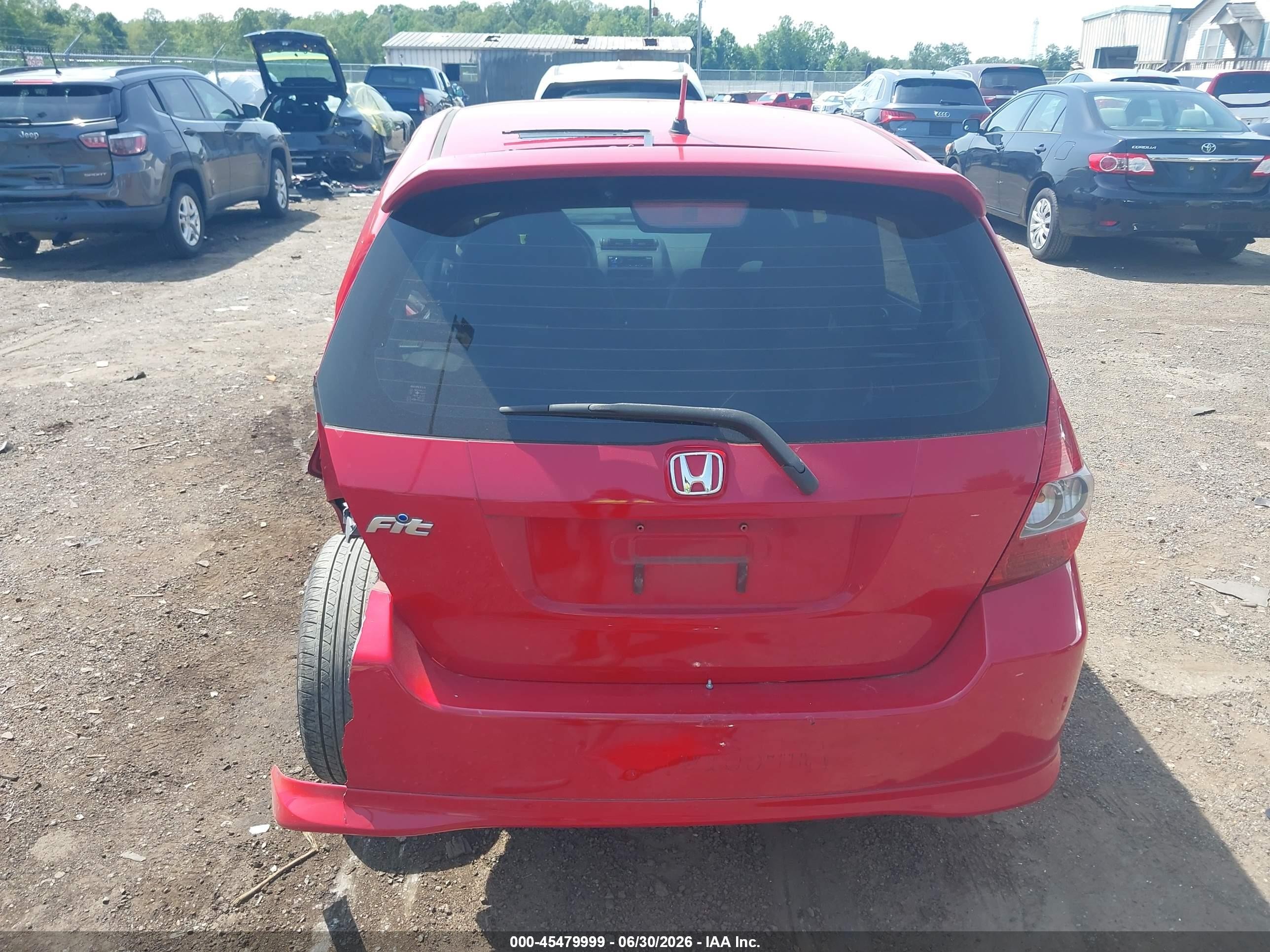 2007 Honda Fit Sport Red vin: JHMGD38617S004973
