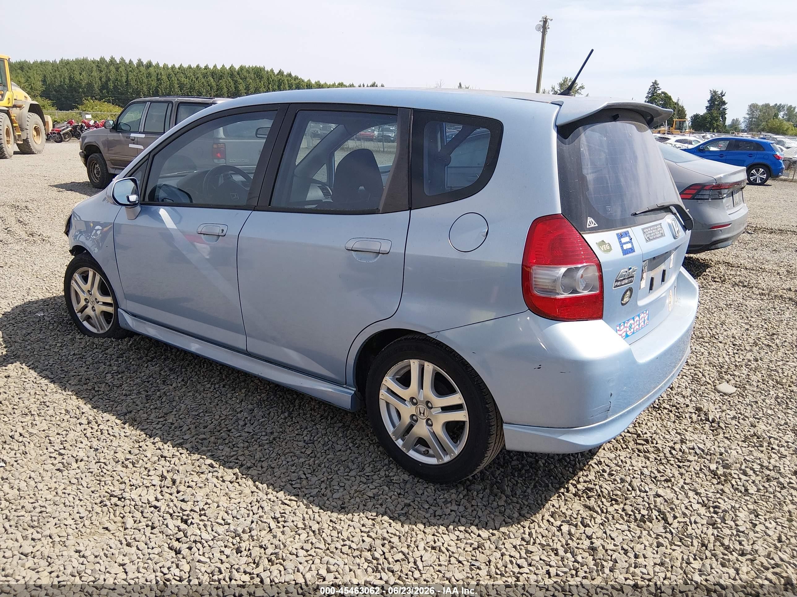 2008 Honda Fit Sport Light Blue vin: JHMGD38618S010080
