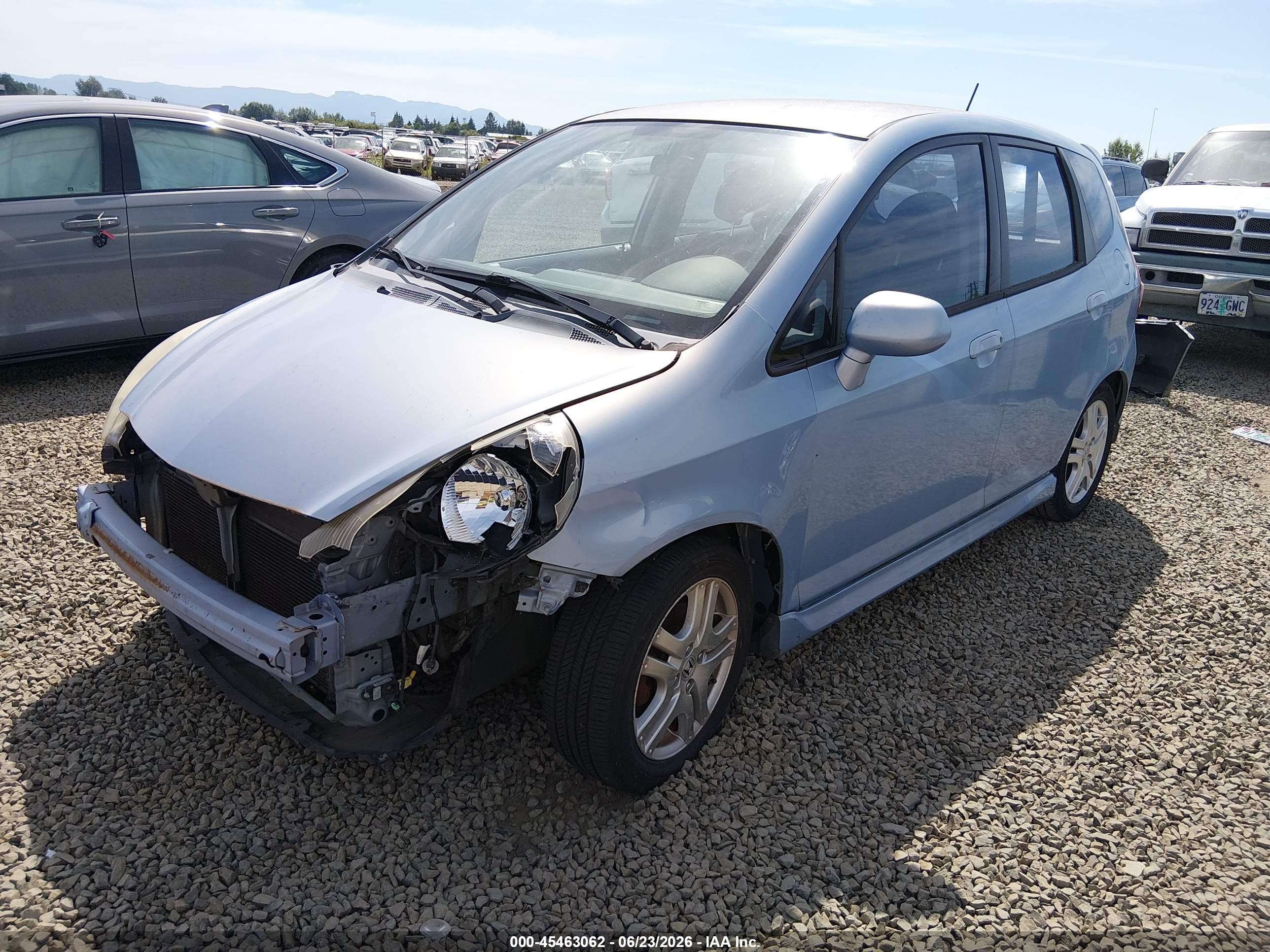2008 Honda Fit Sport Light Blue vin: JHMGD38618S010080