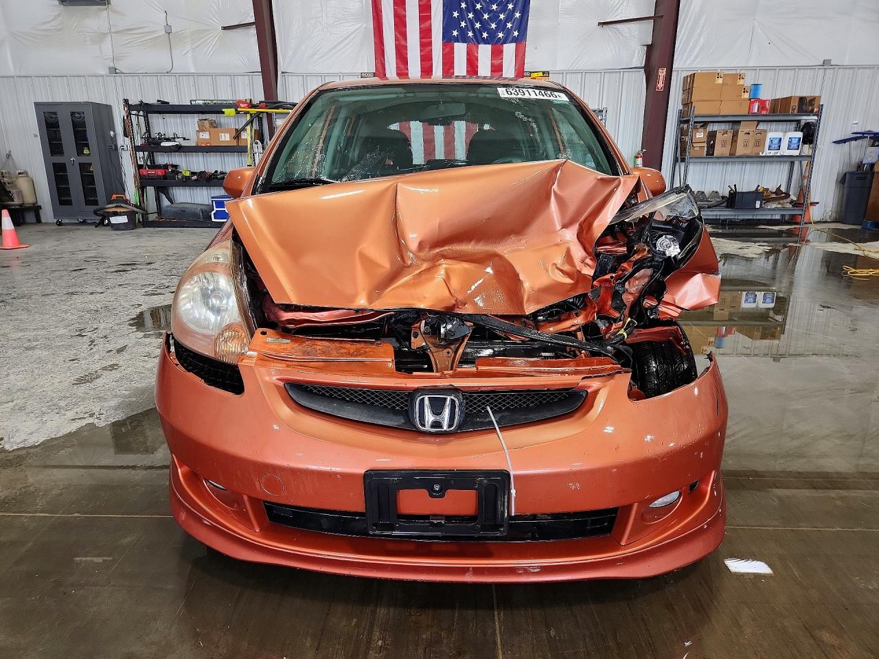 2008 Honda Fit Sport Orange vin: JHMGD38618S033441