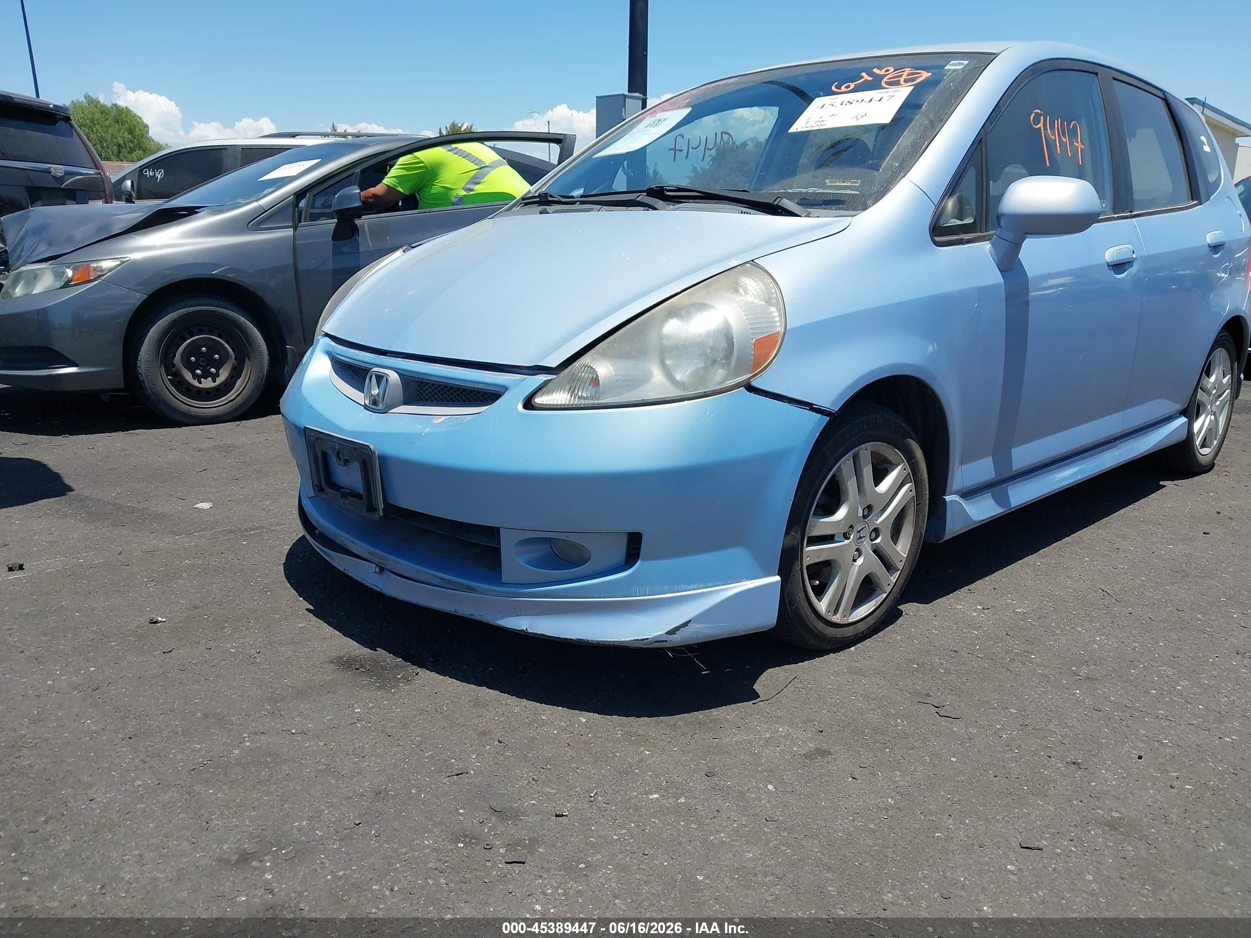 2008 Honda Fit Sport Light Blue vin: JHMGD38618S041815
